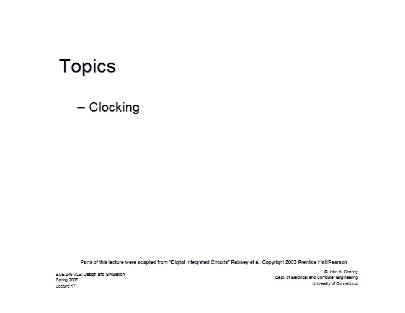 Clocking