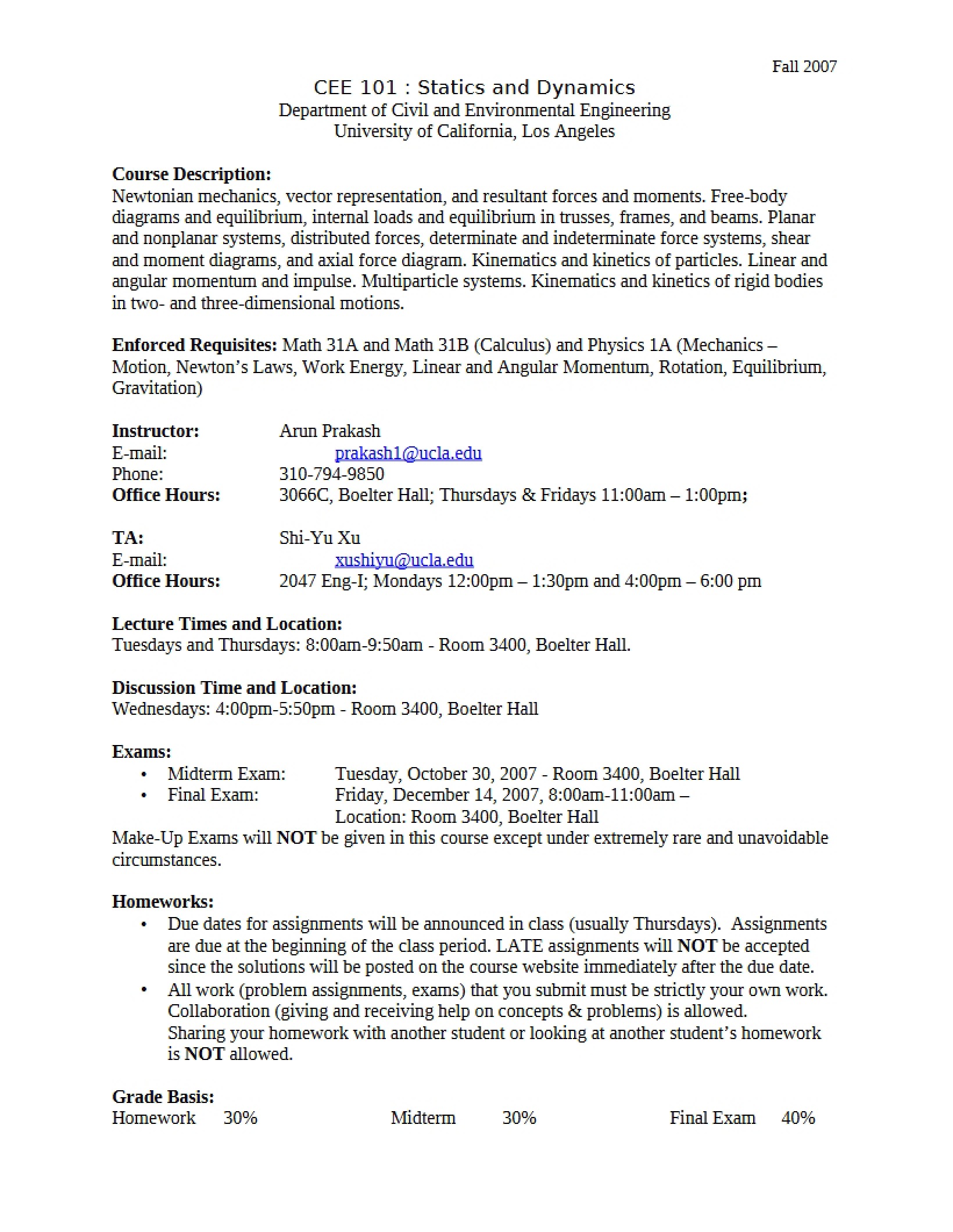 Course Syllabus