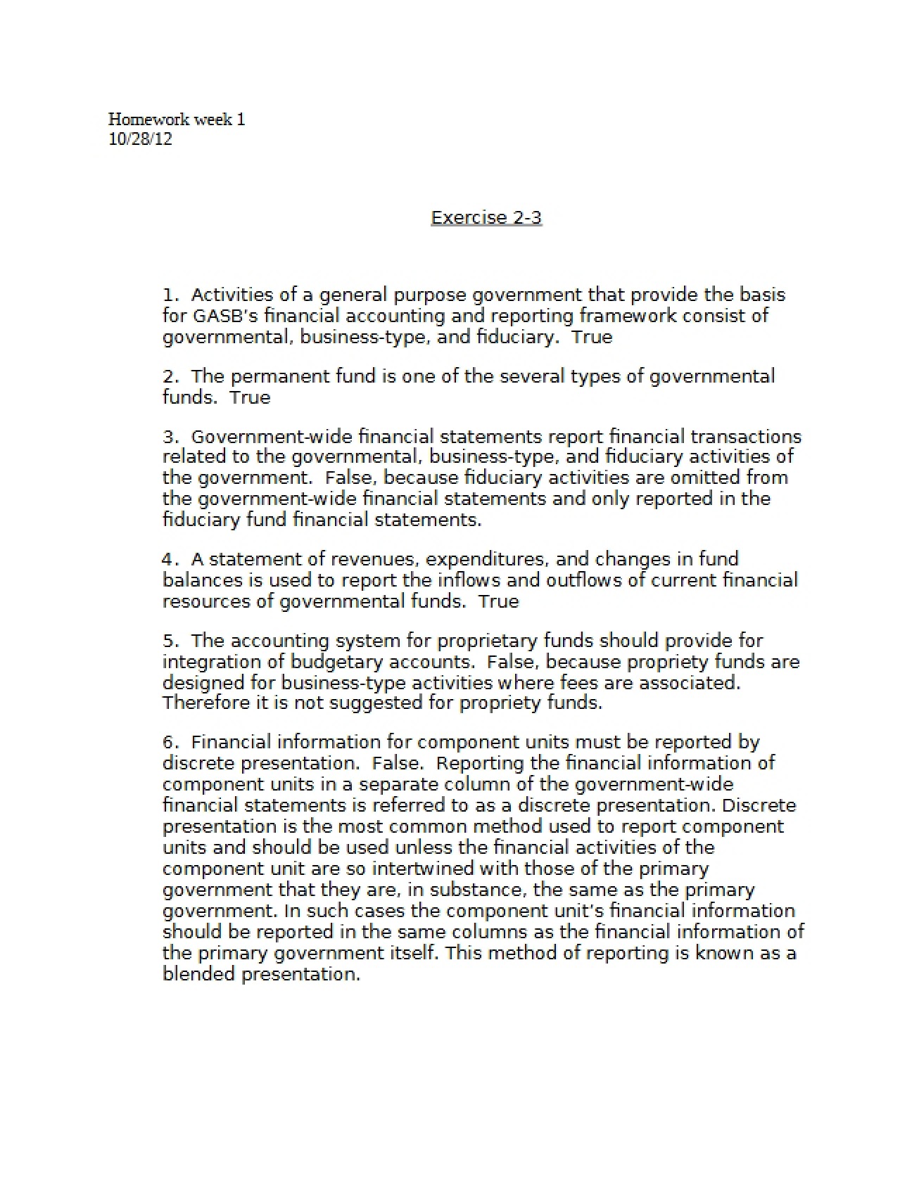 Homework for Week 1