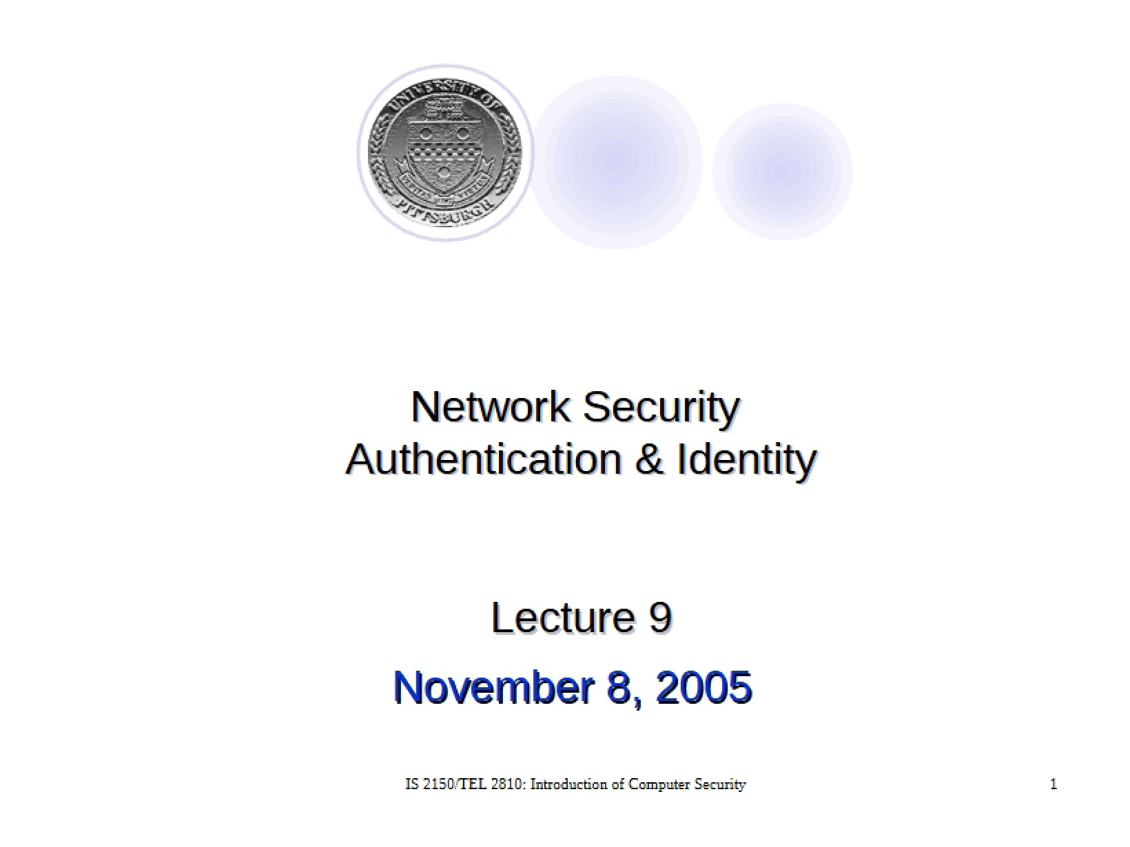 Security Course Notes