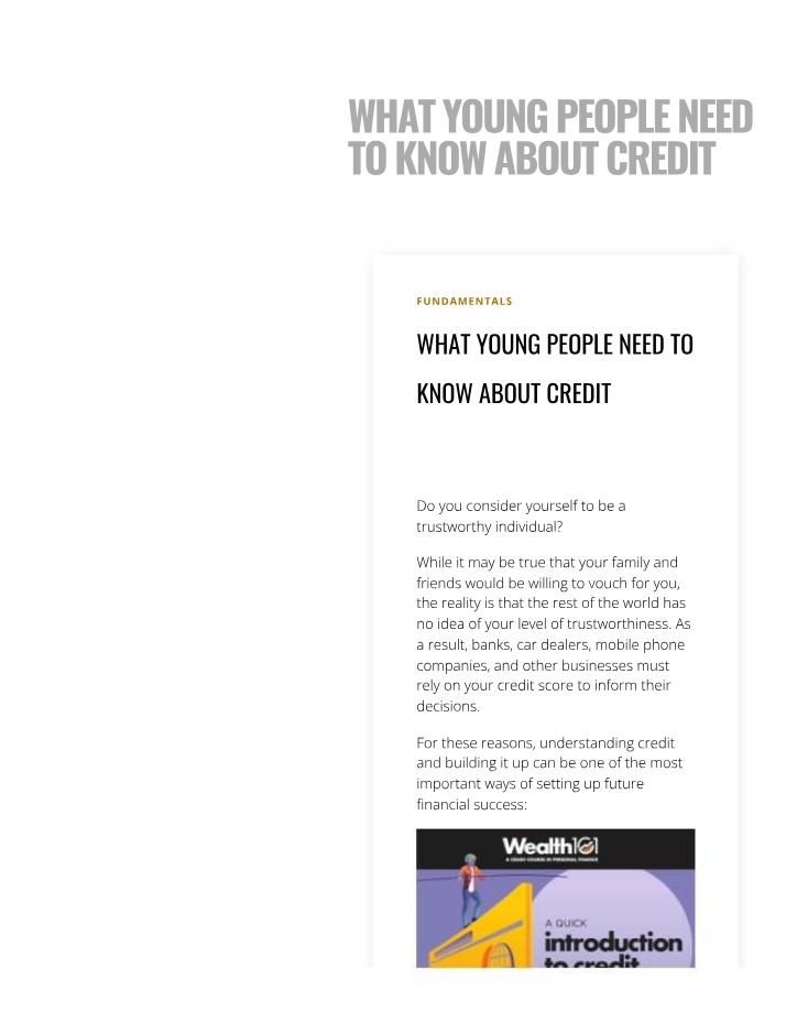 What Young People Need to Know About Credit