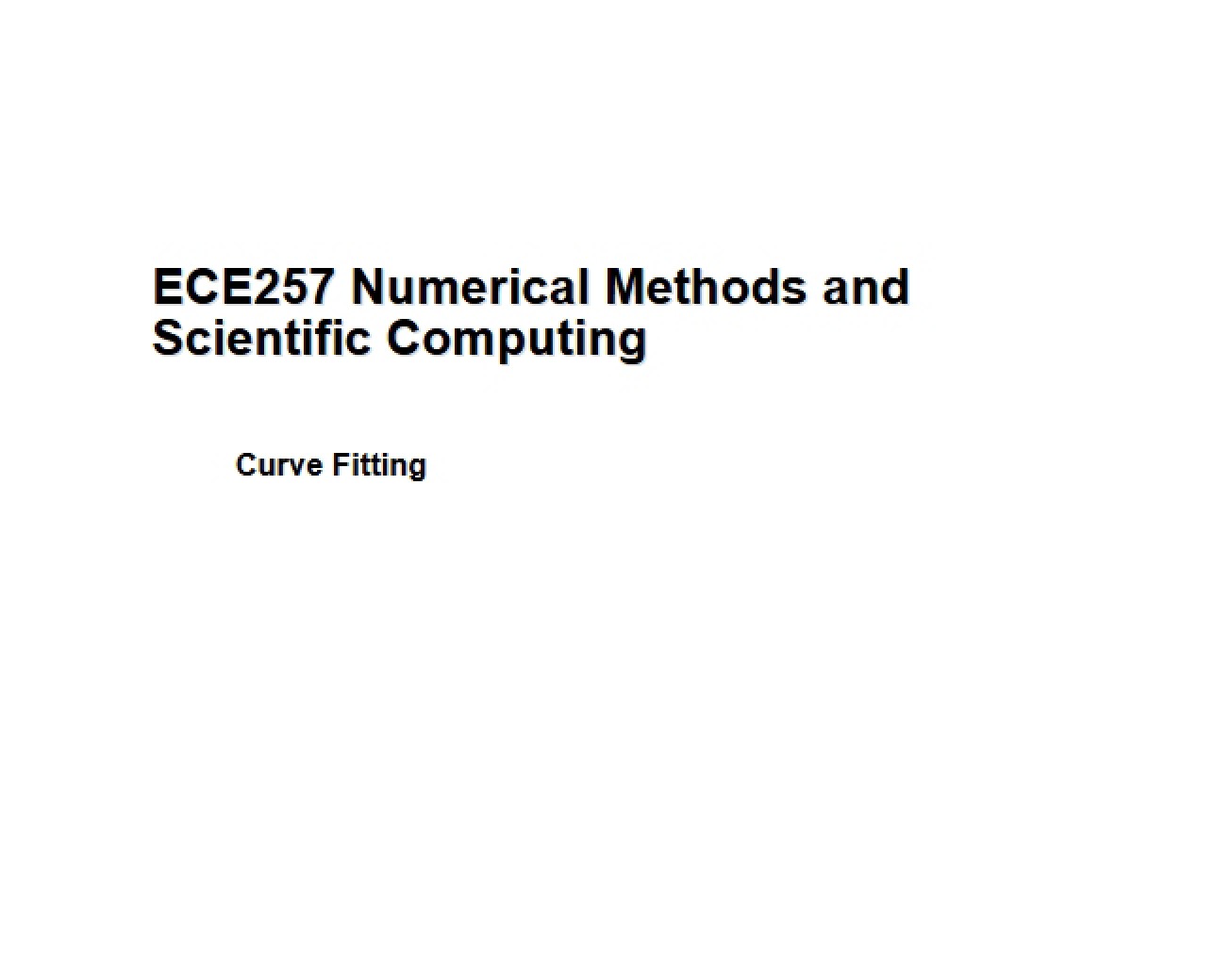 Curve Fitting