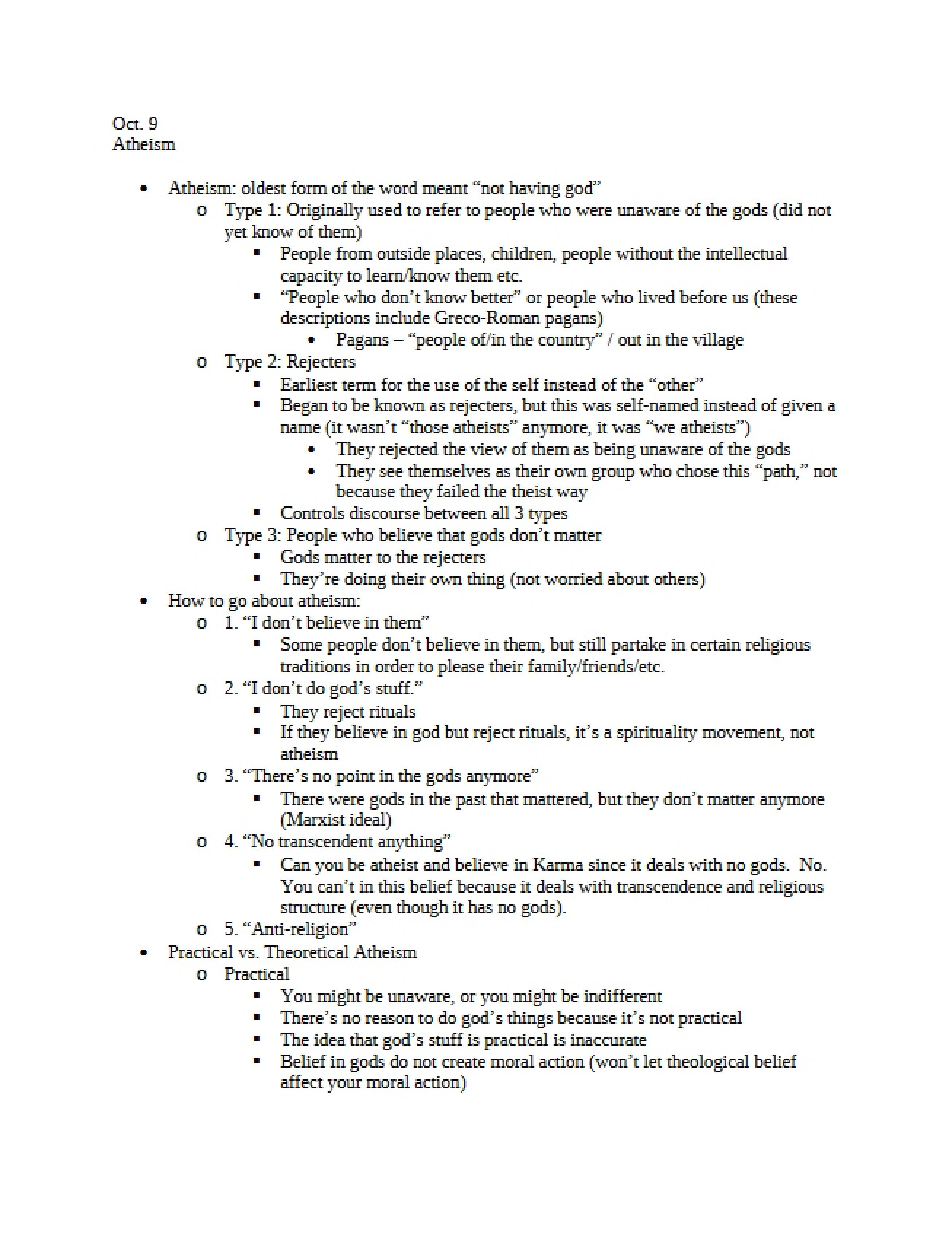 Concepts of Atheism