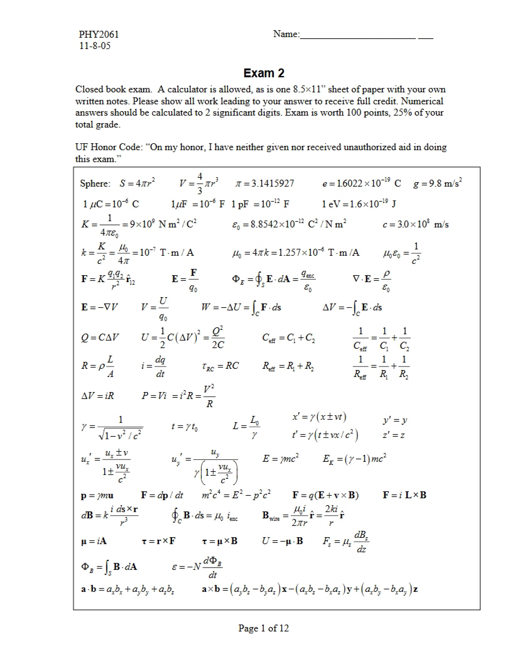 Second Examination