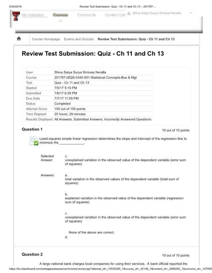 Quizzes 11 and 13