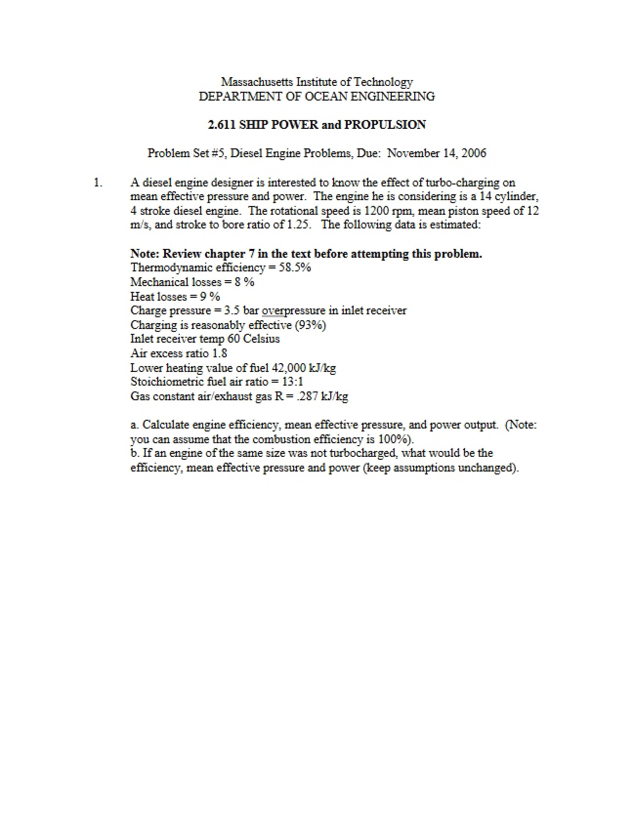 Diesel Engine Problems (Set 5)
