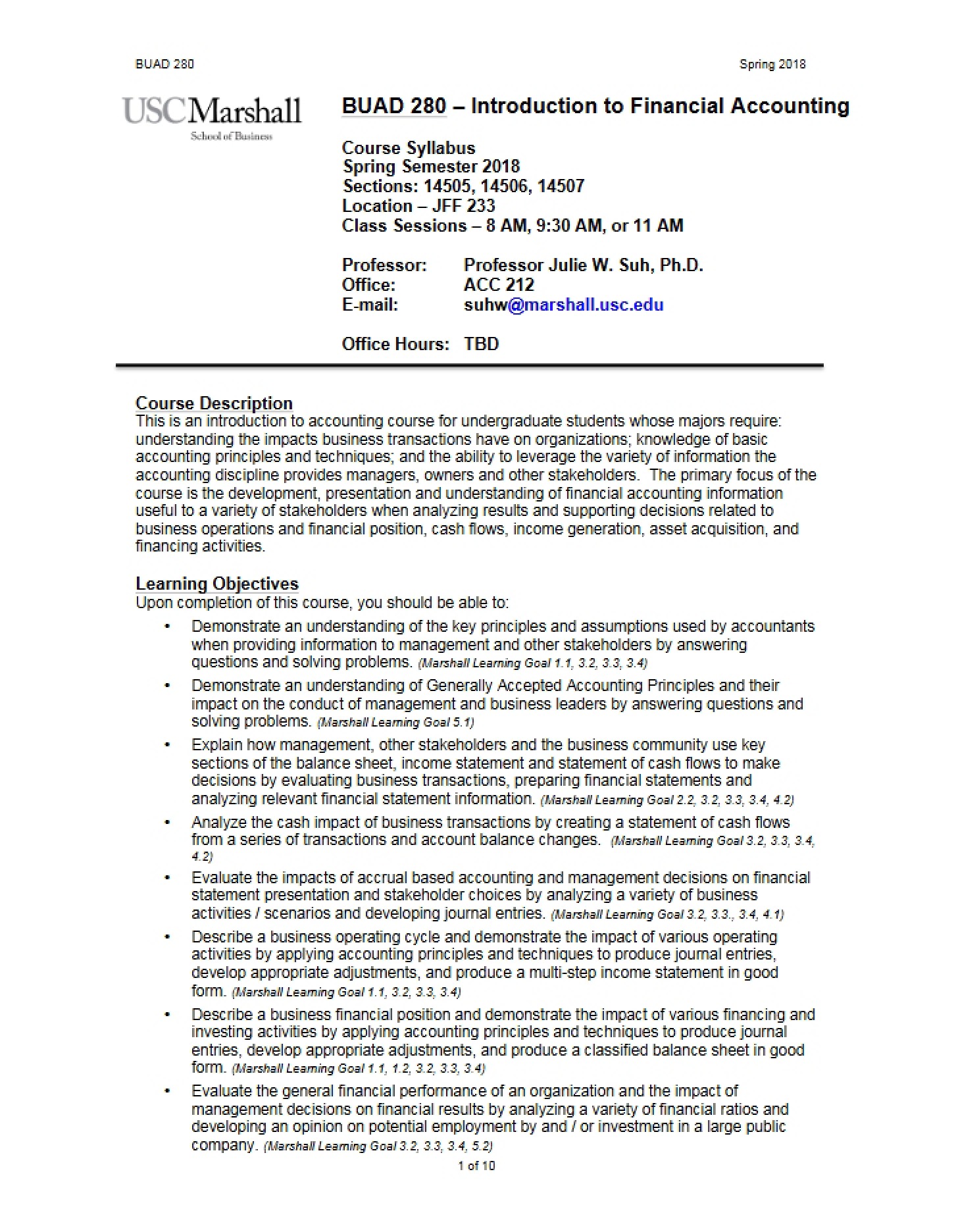 Class Syllabus