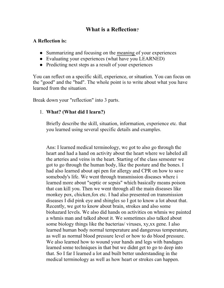 Reflection on Medical Terminology and Life-Saving Skills
