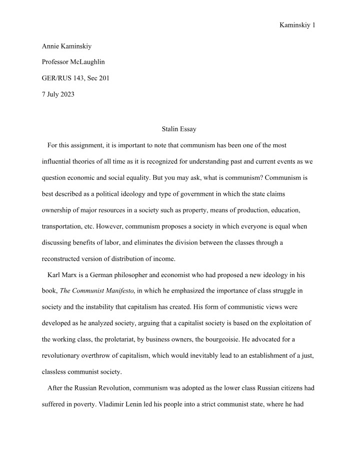 Essay on Stalin (GER 143U)