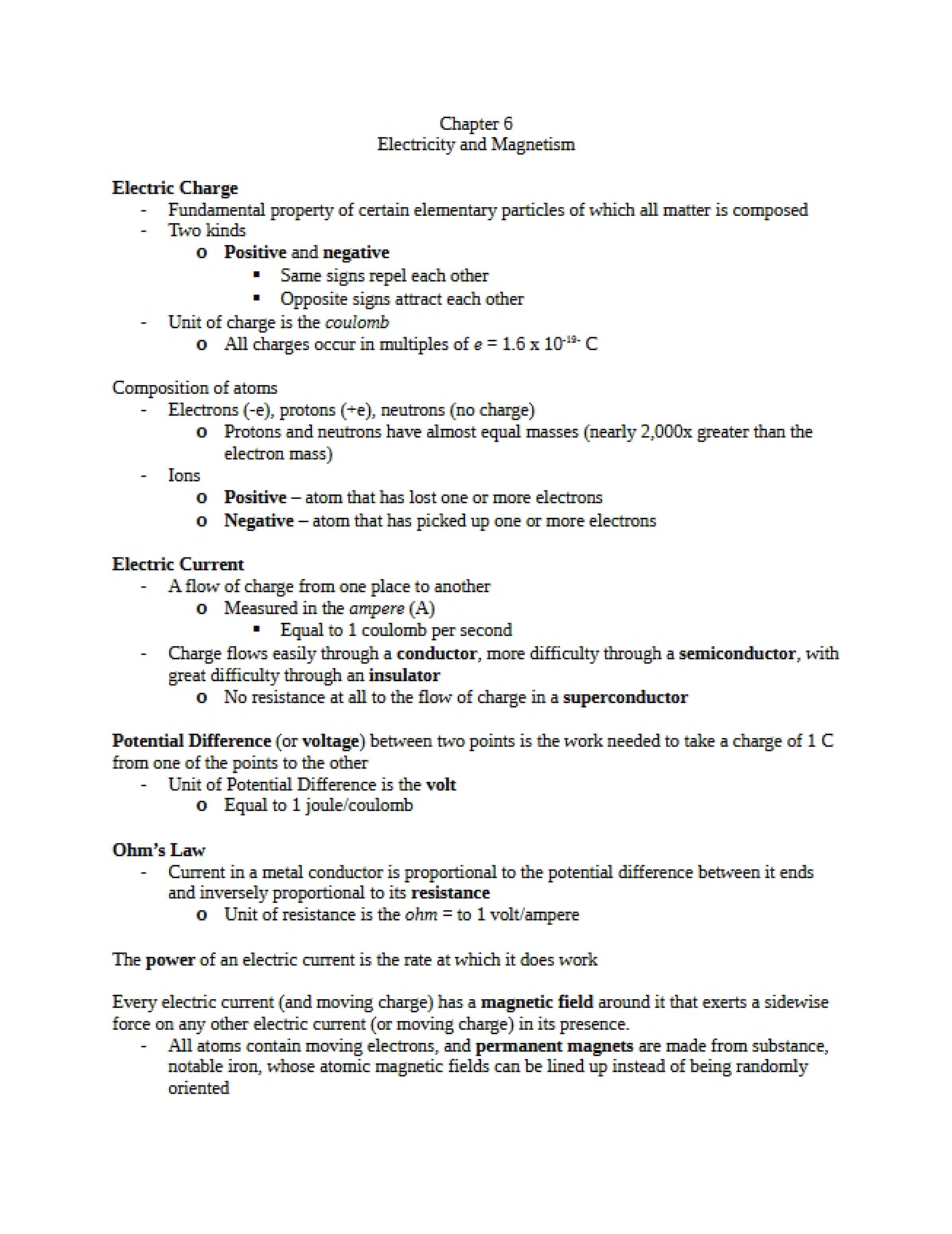 Textbook Topics of Importance for Test Two