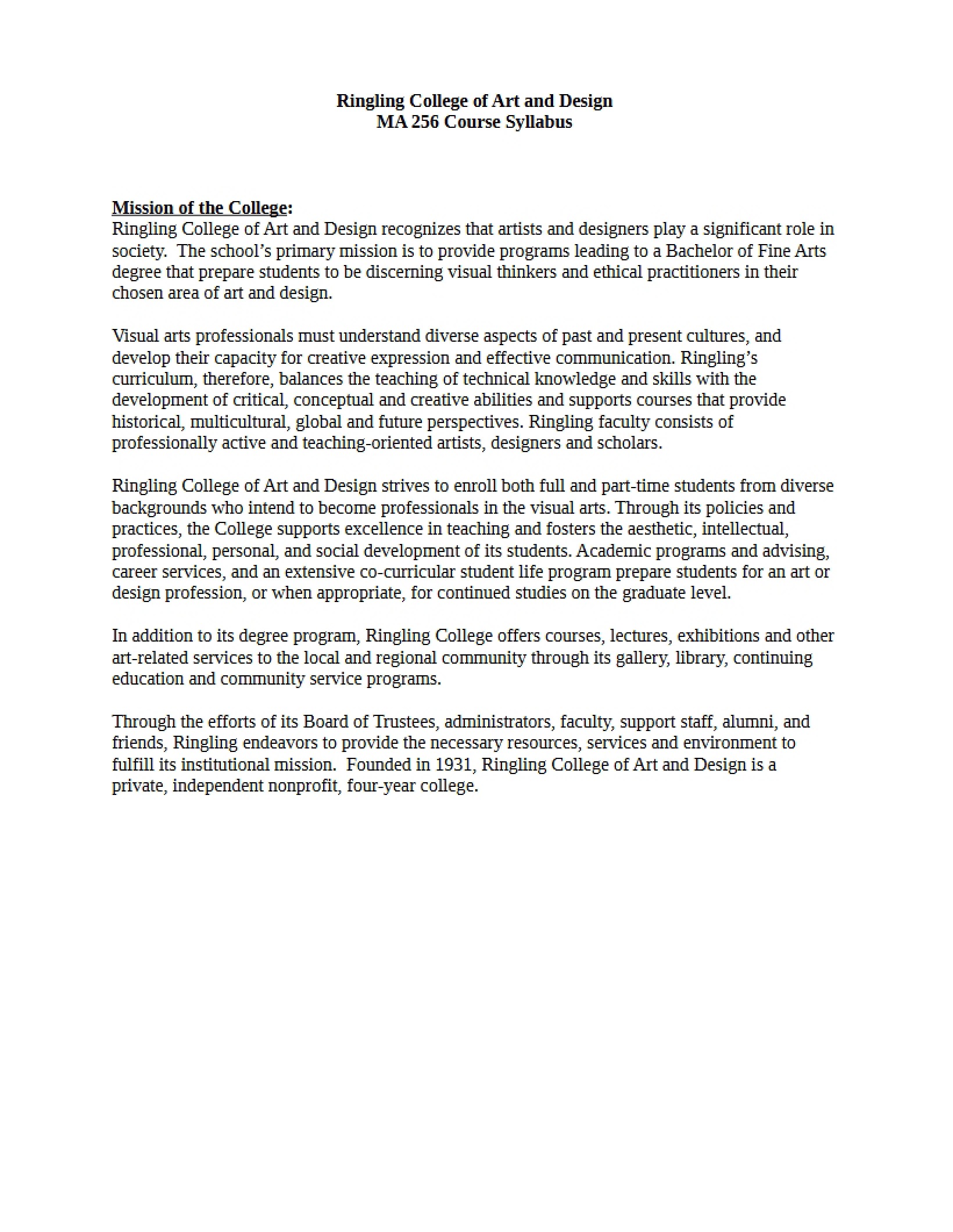 Creative Geometry Syllabus
