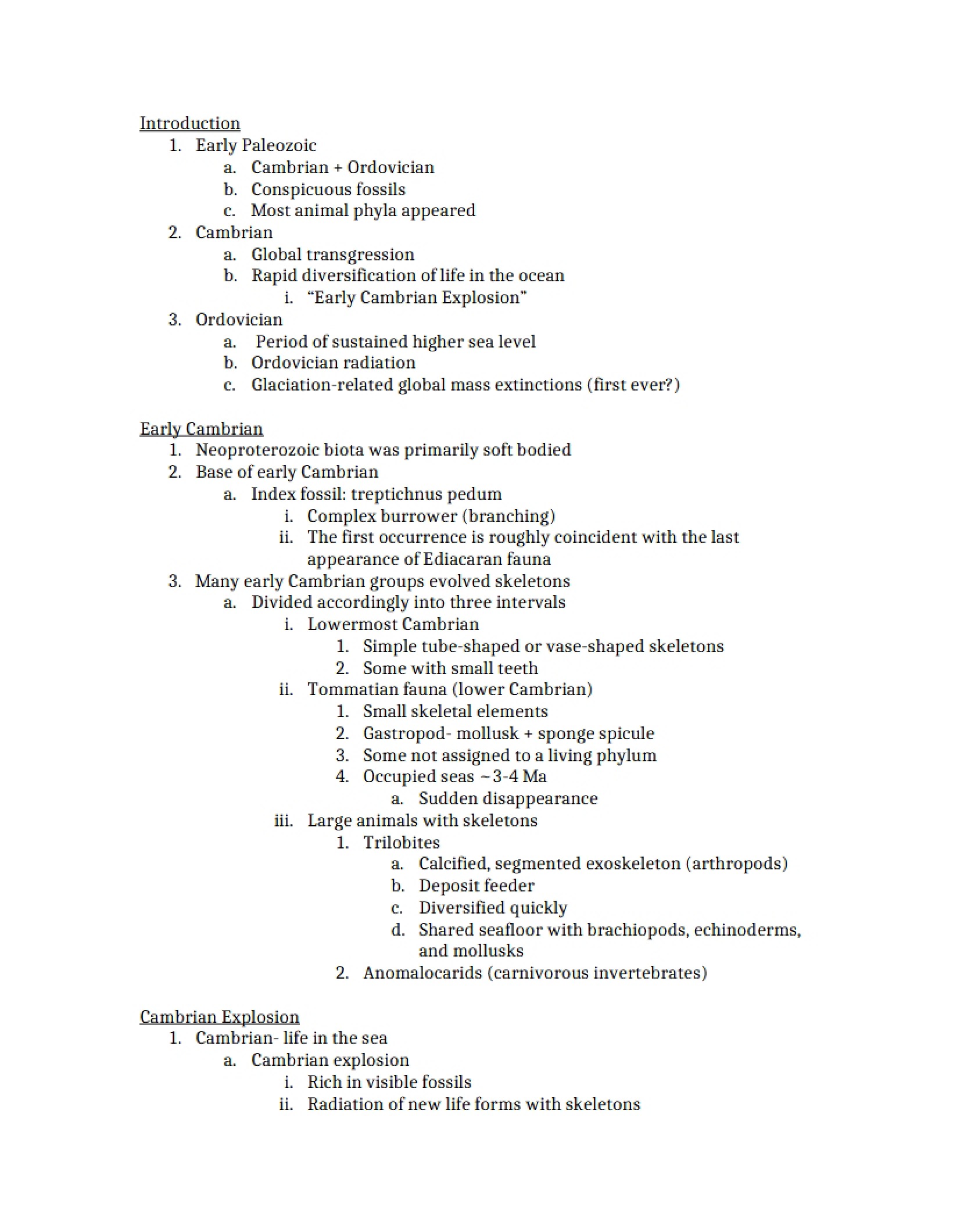 Class Notes Historical Geology