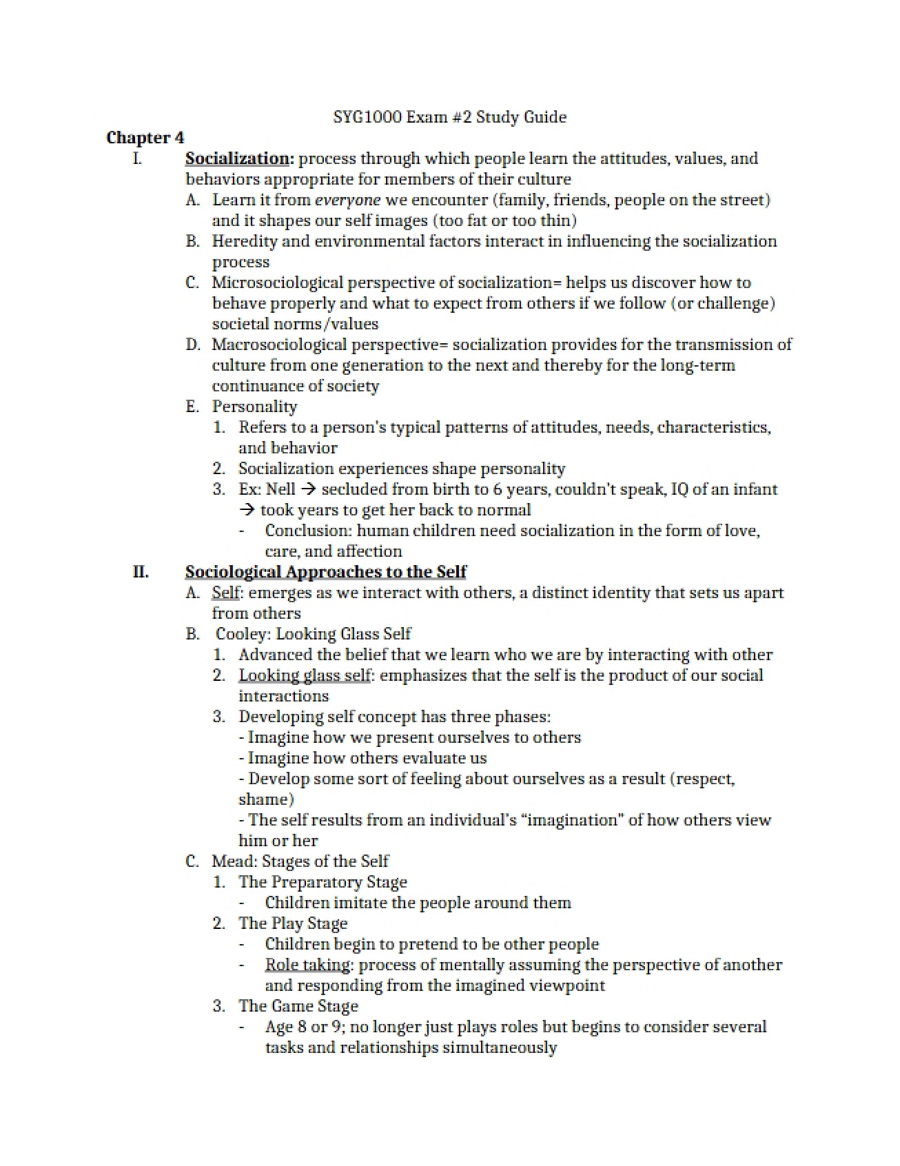 Socialization (Chapter 4)
