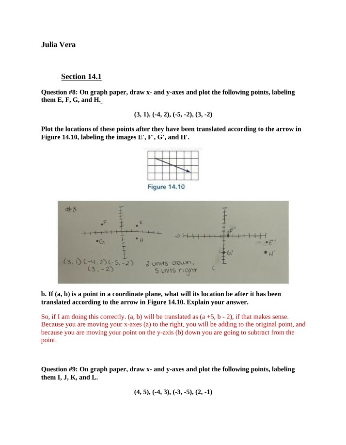 Plotting and Translating Points in Graphing