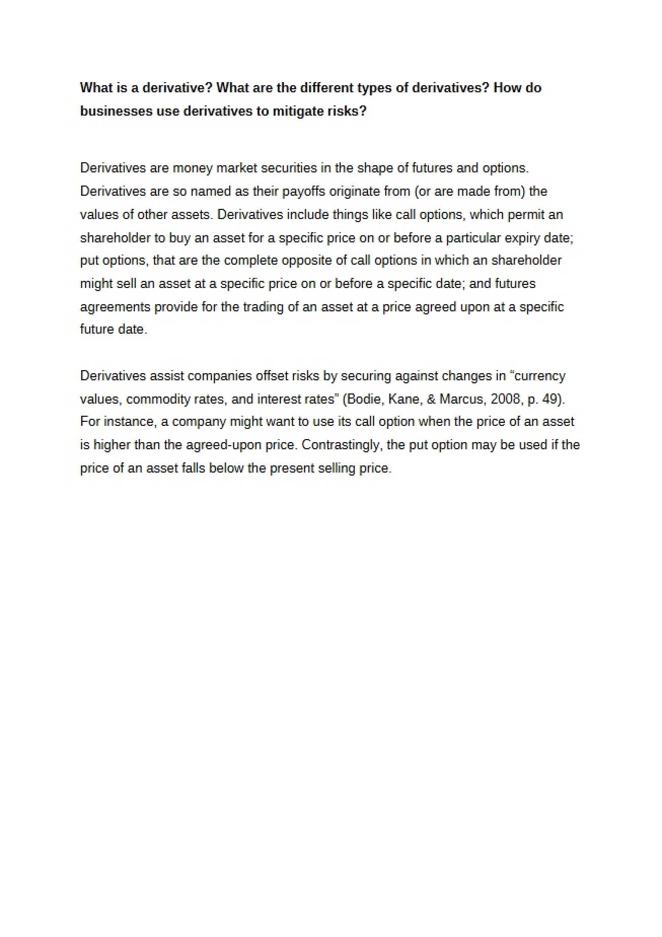 Definition of Derivatives