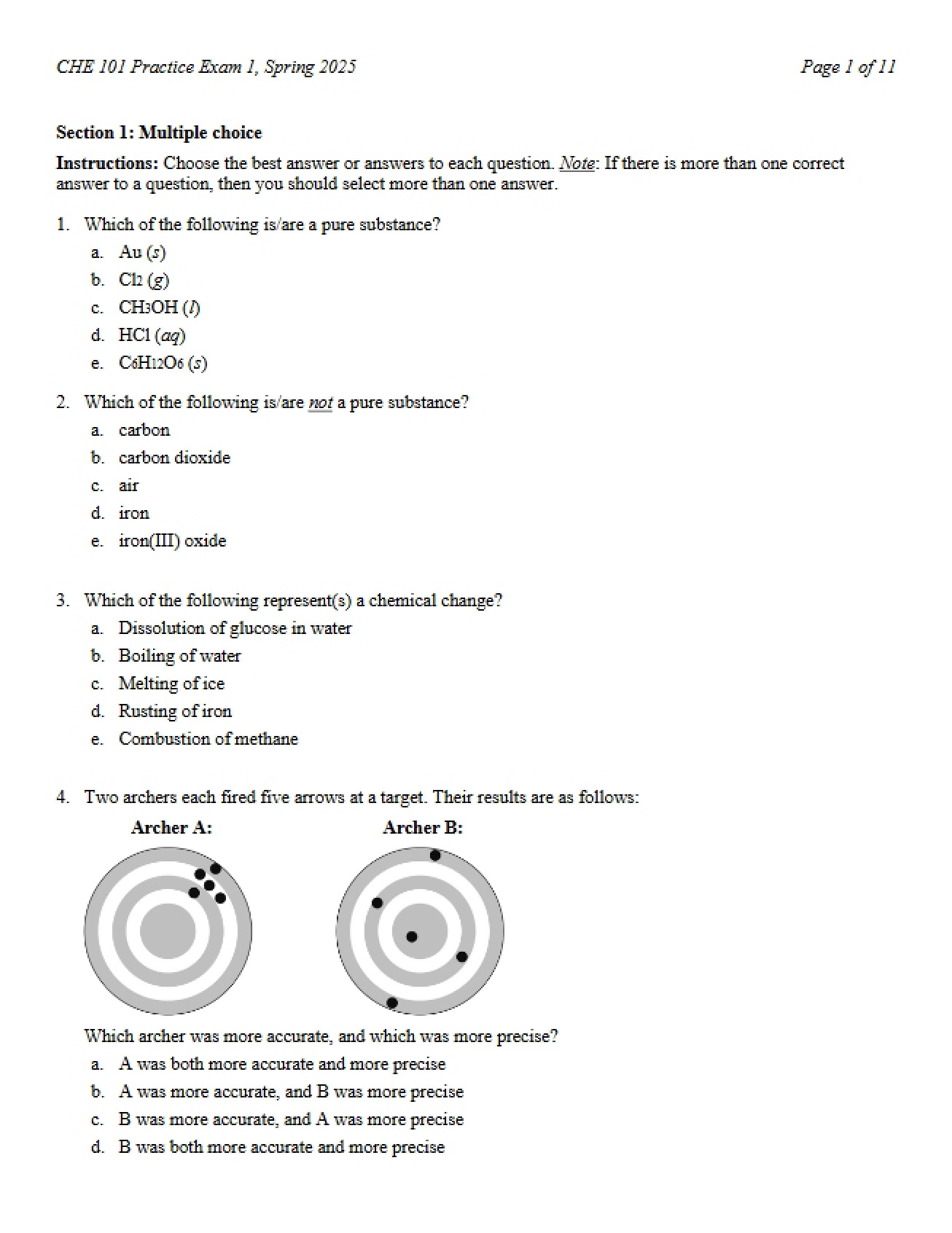 First Practice Exam
