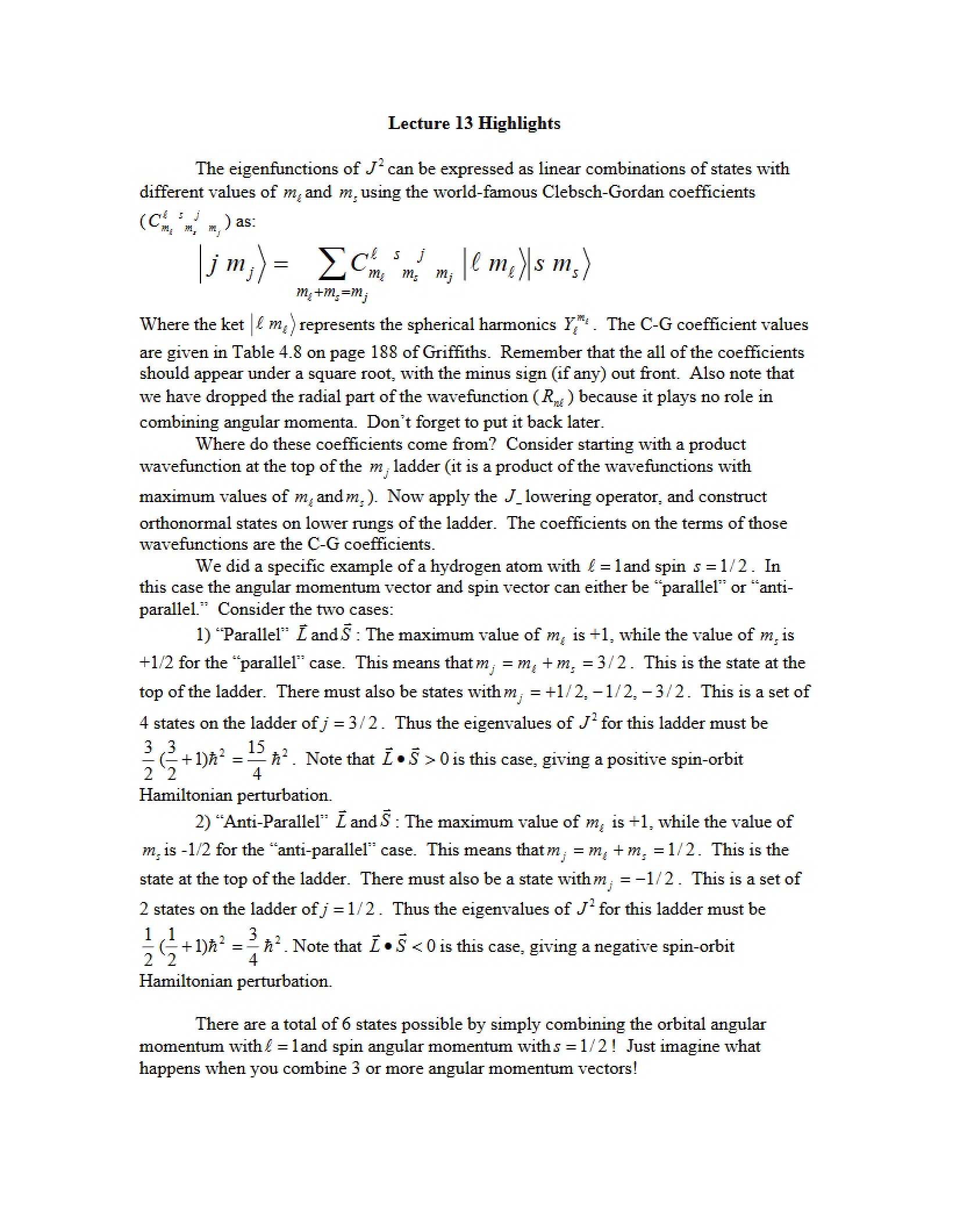 Lecture 13 Overview