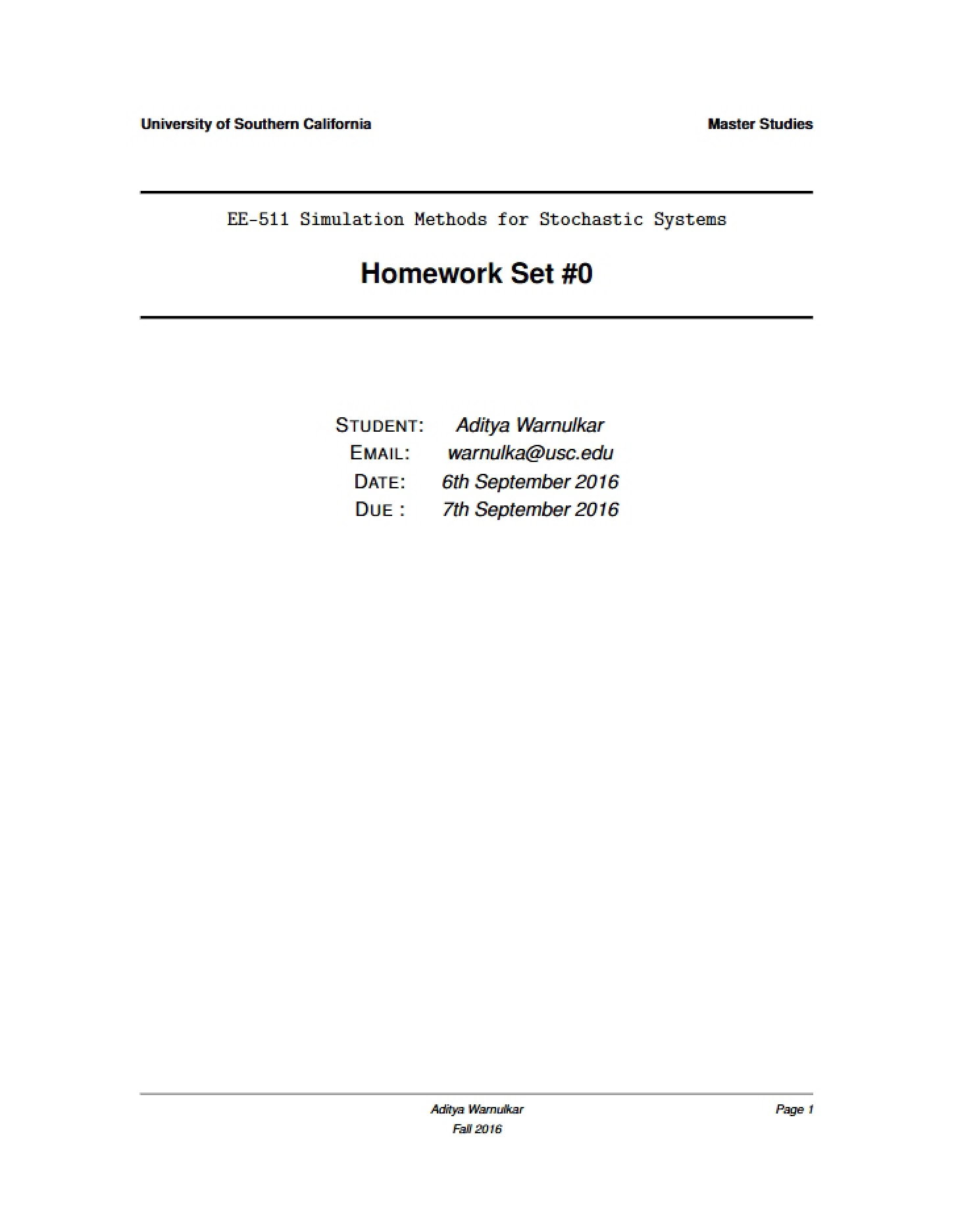 Set 0 Homework