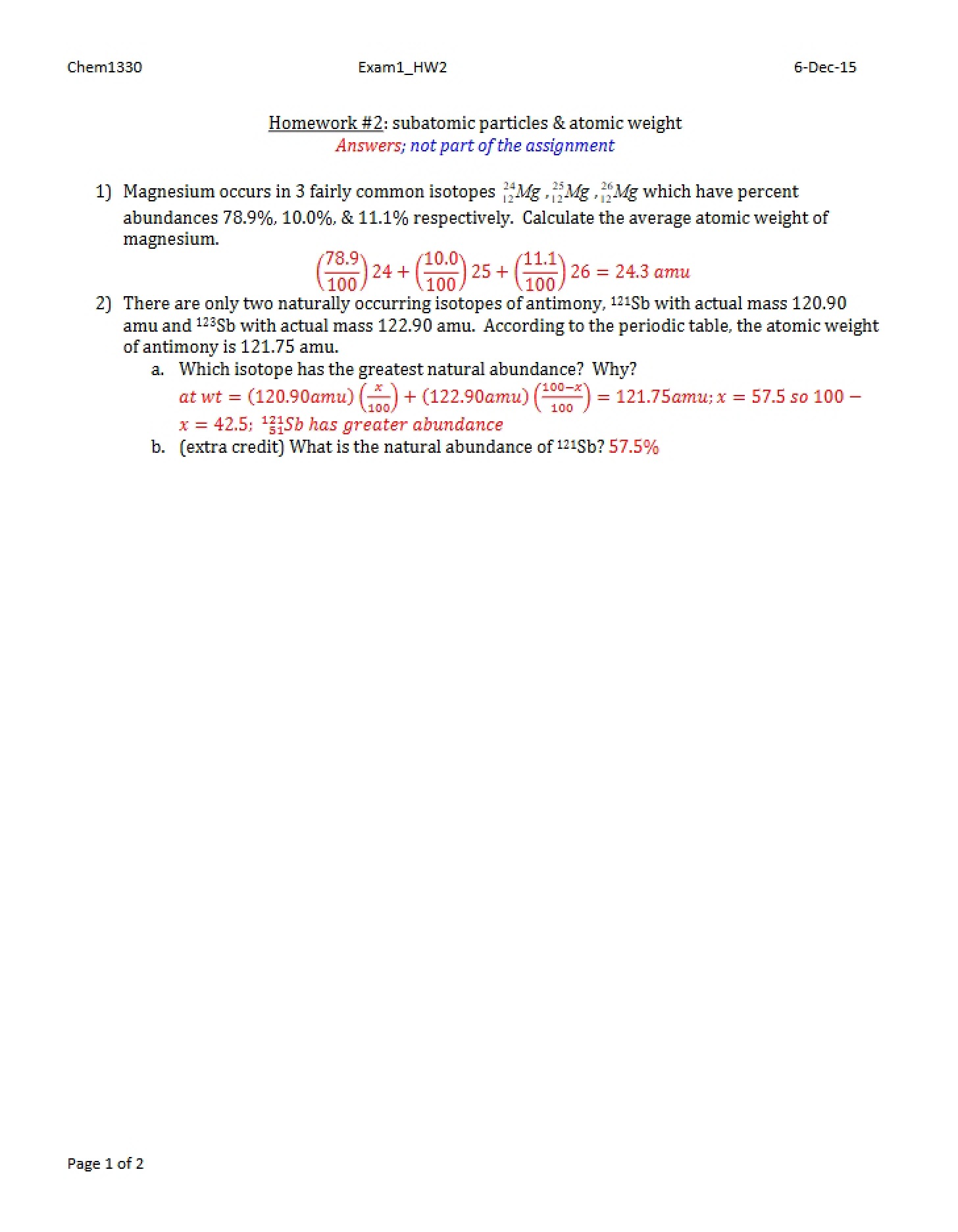 Second Homework Assignment