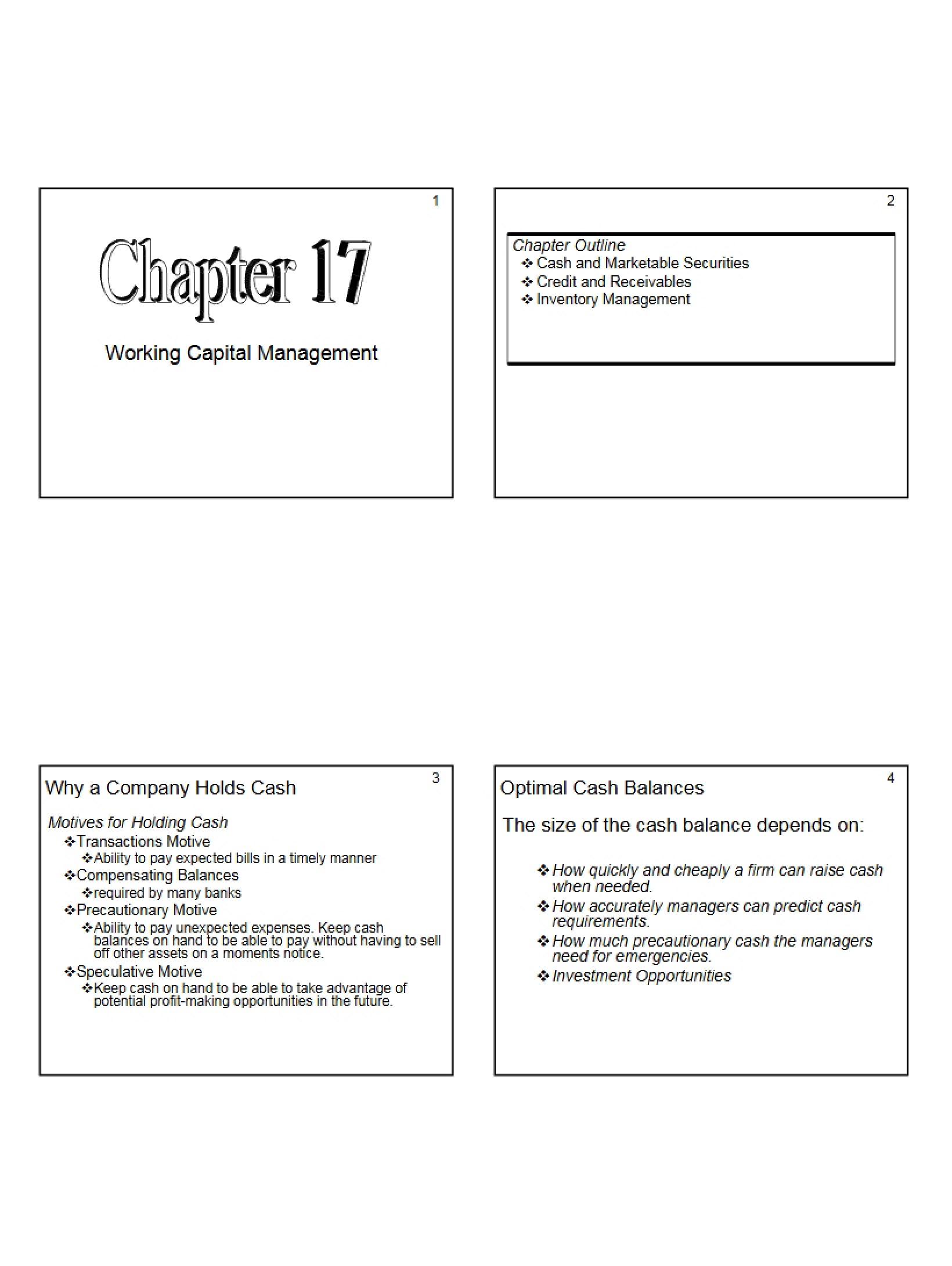 Notes for Chapter 17