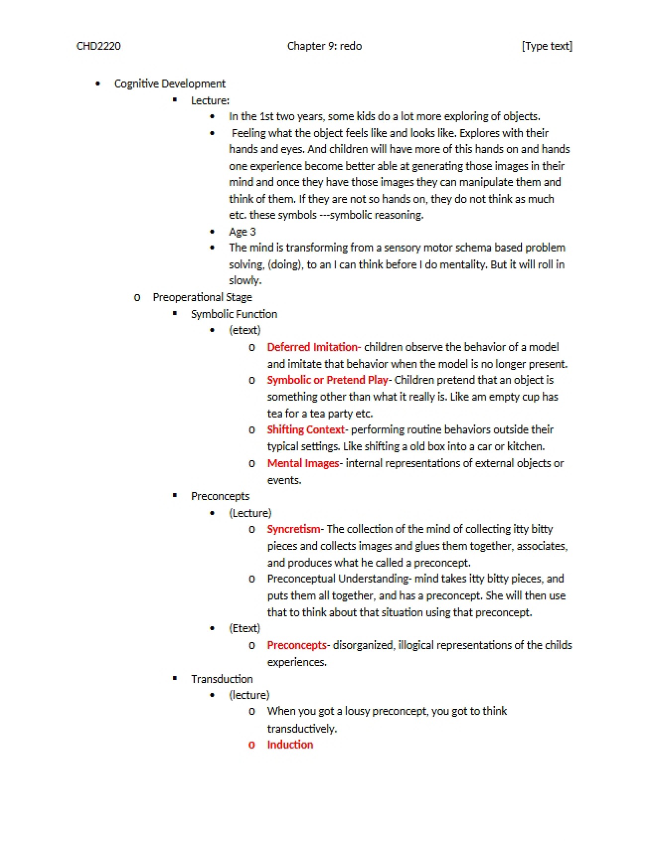 Development of Cognition