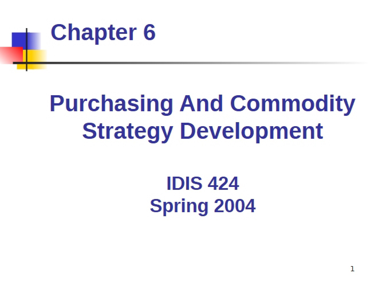 Sixth Chapter of Purchasing Applications in Distribution