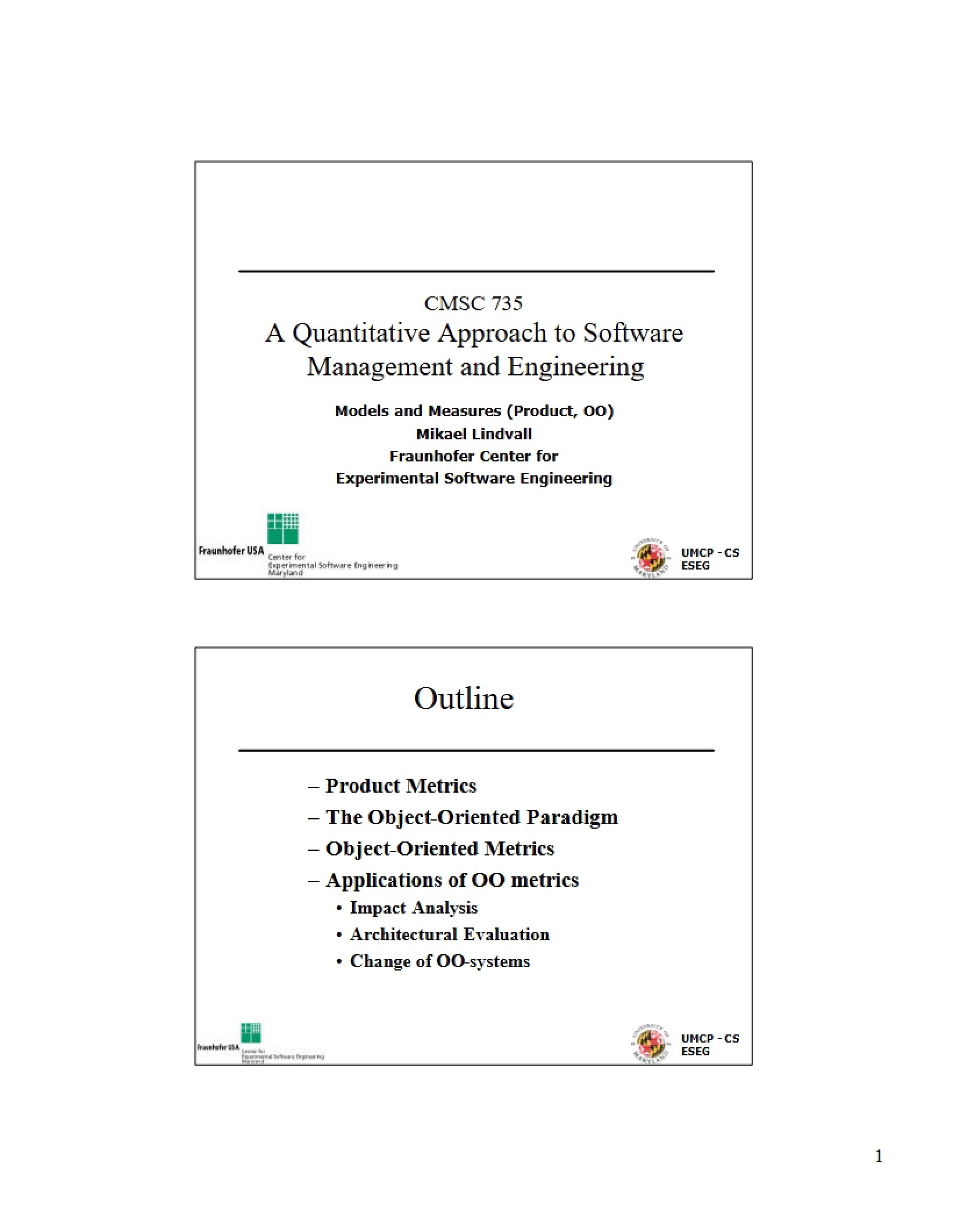 Software Management Quantitative Approach