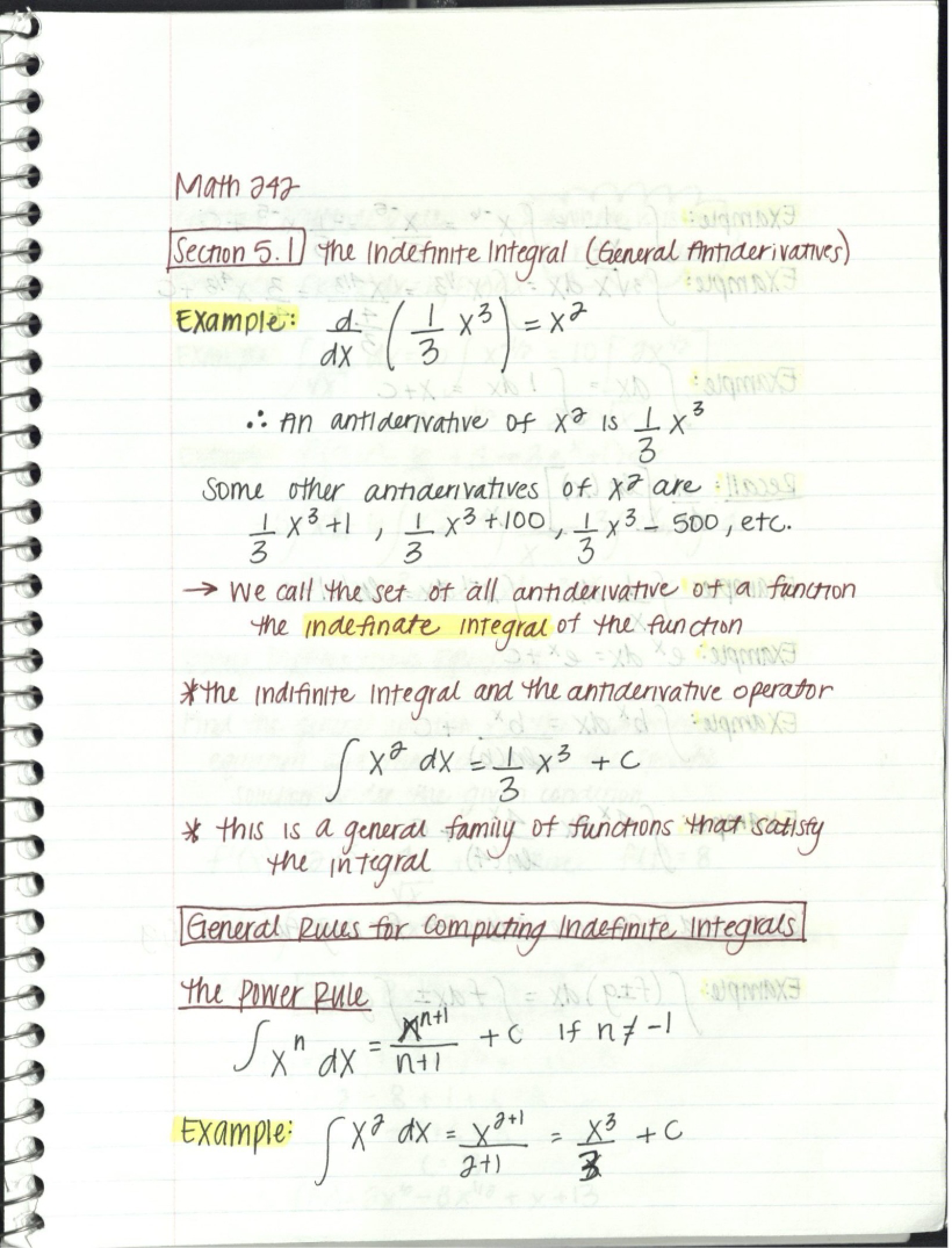 Calculus Indefinite Integral