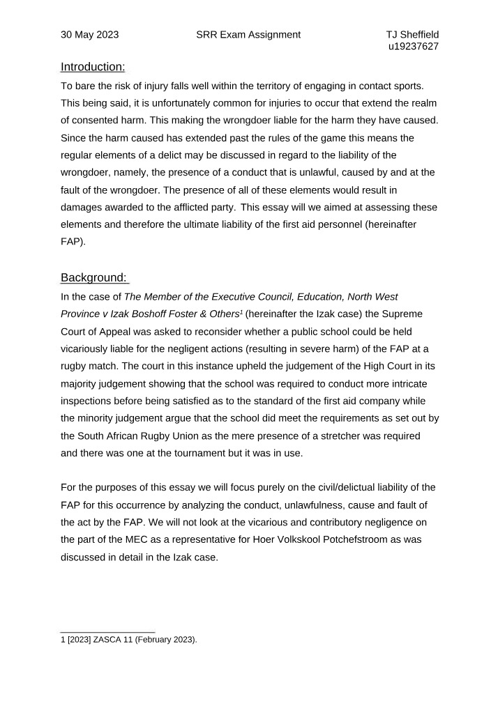 Assignment for SRR Exam