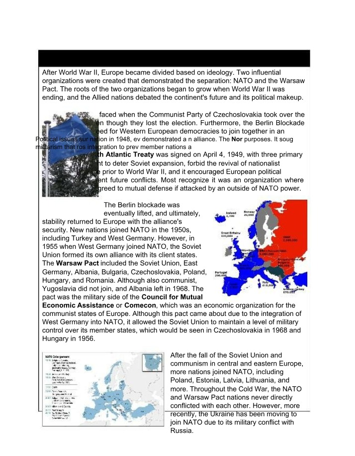 Cold War Alliances - NATO, the Warsaw Pact, and Europe