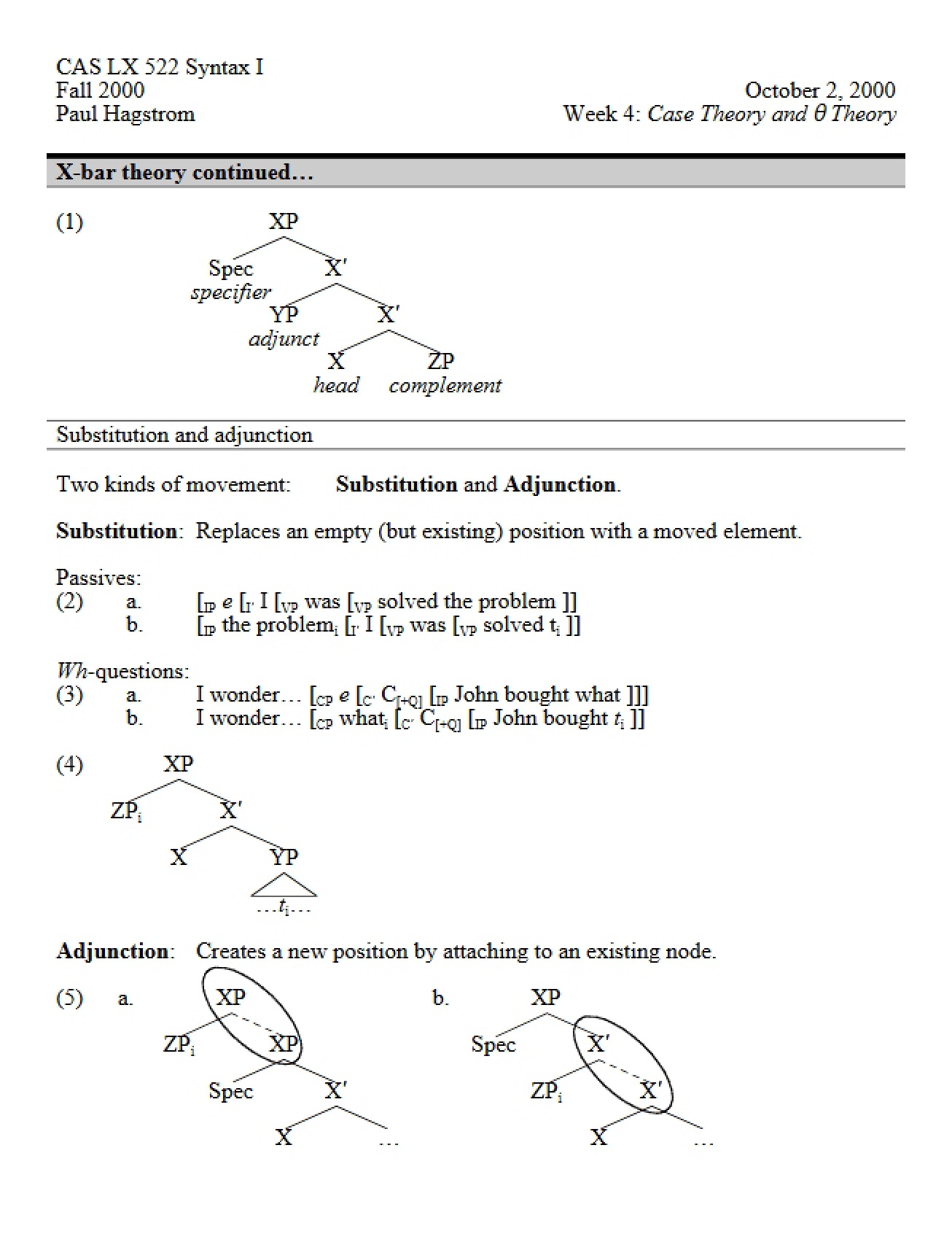 Introduction to Case Theory in Syntax