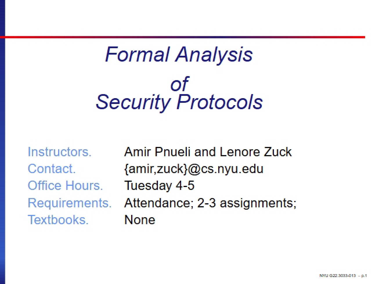 Security Protocols Formal Analysis