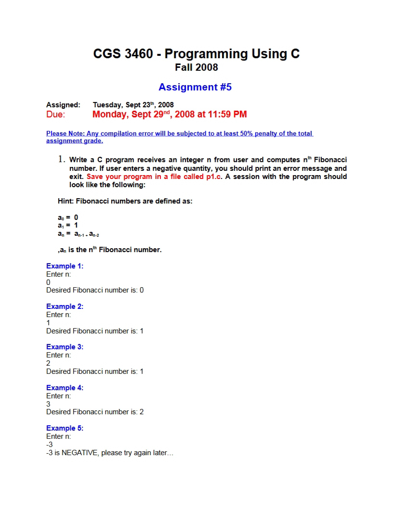Fifth Assignment