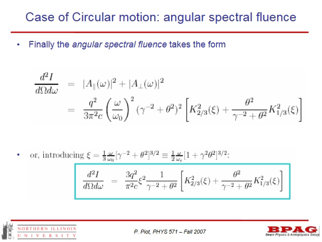 Angular Spectral Fluence Circular Motion Case