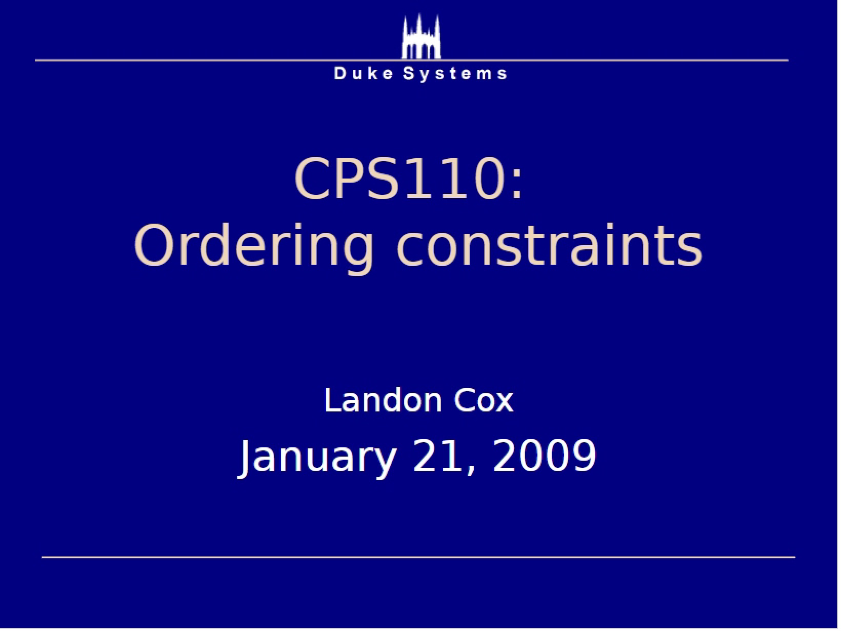 Constraints on Ordering