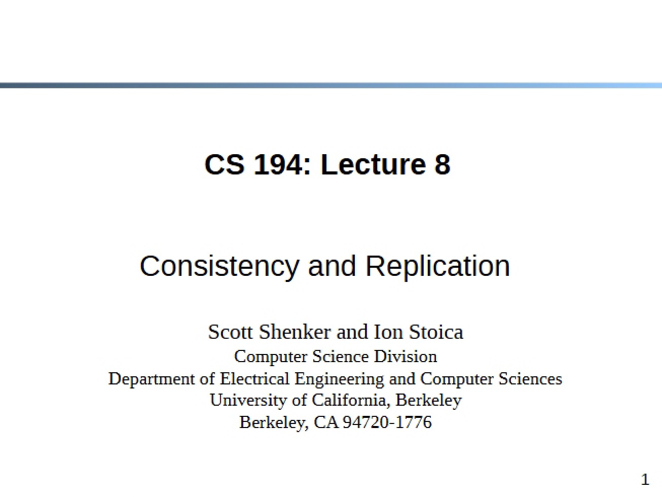 Replication and Consistency