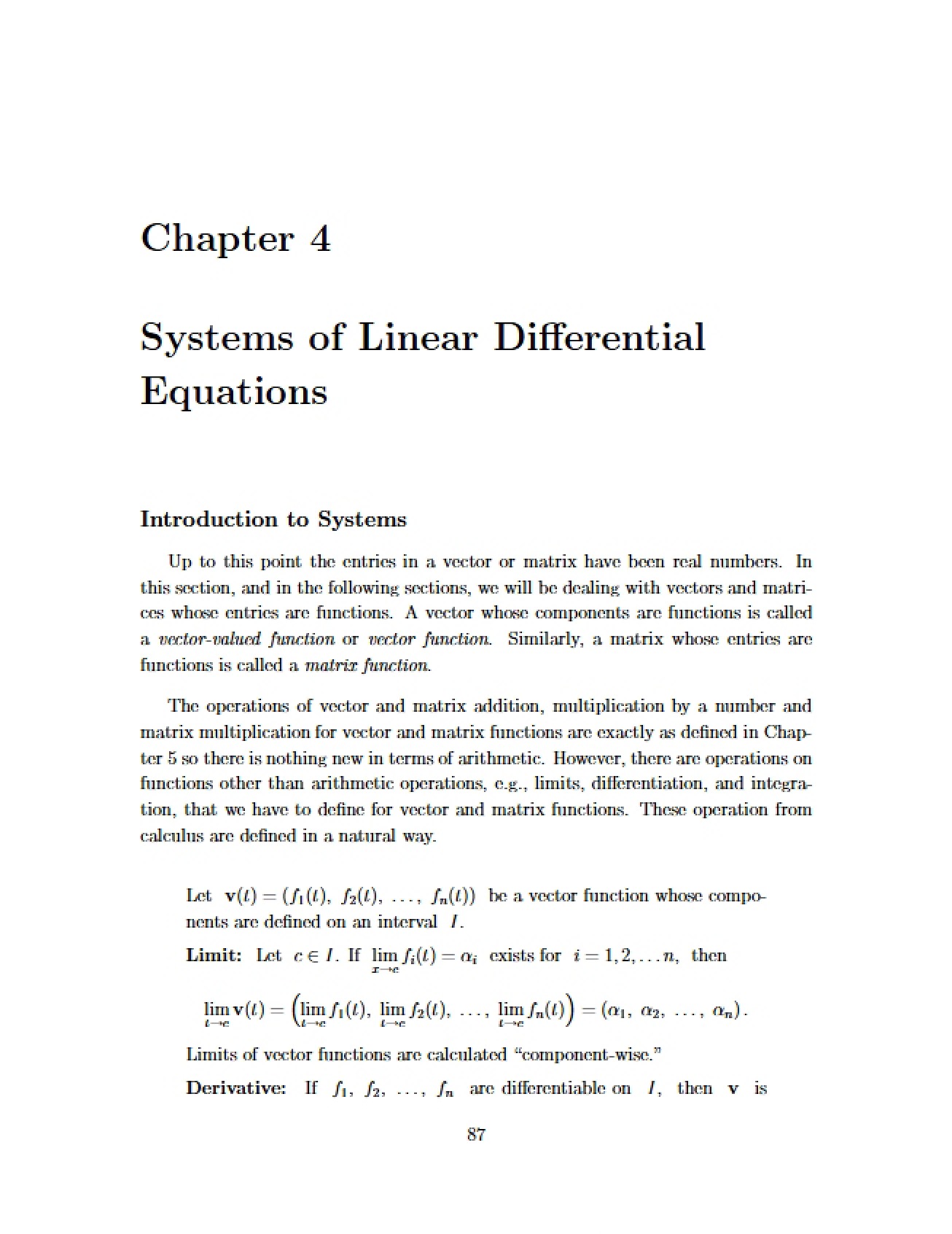 Chapter Four Undergraduate Math Survey