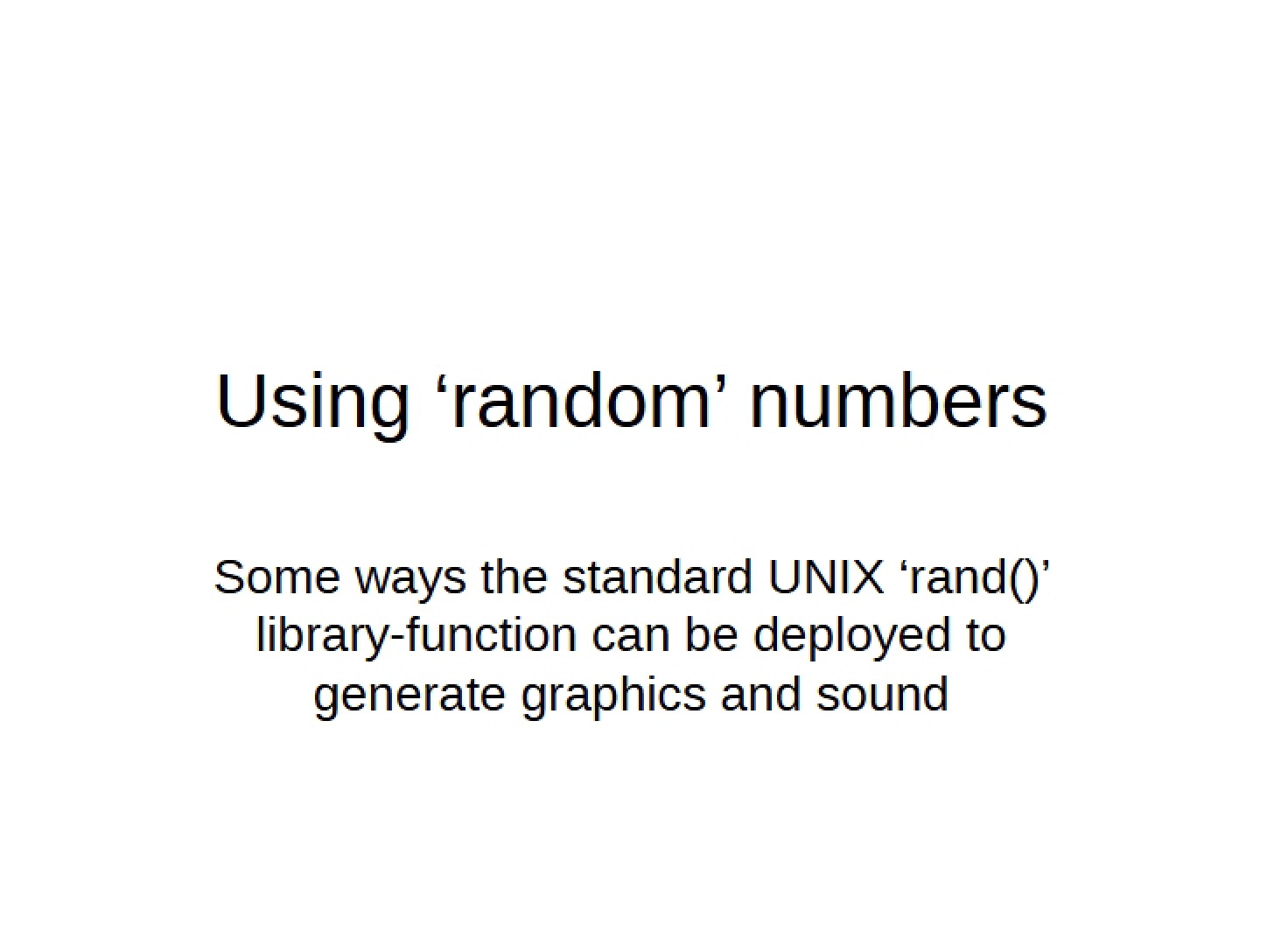 Numbers Generated Randomly