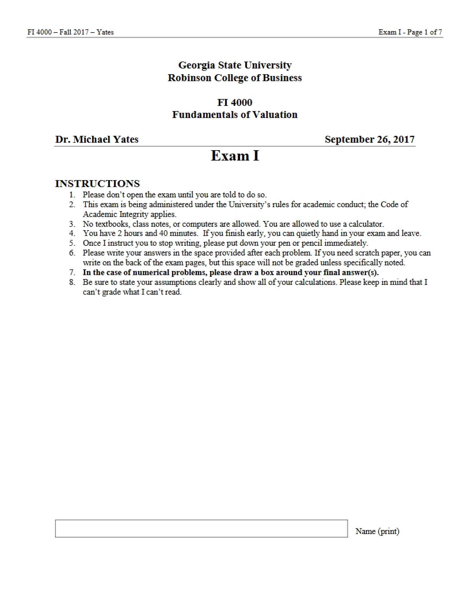 First Examination - FI 4000