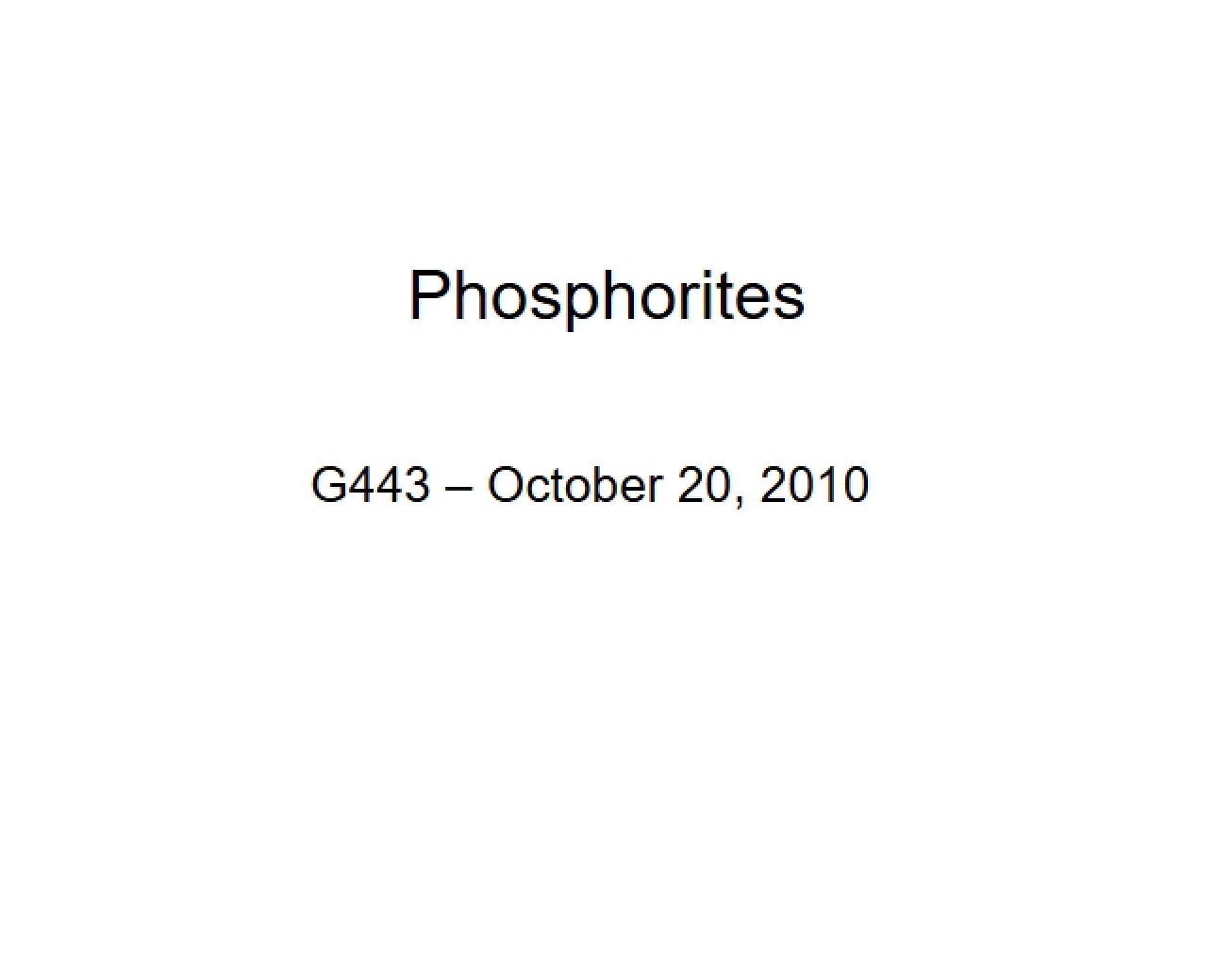 Study of Phosphorites