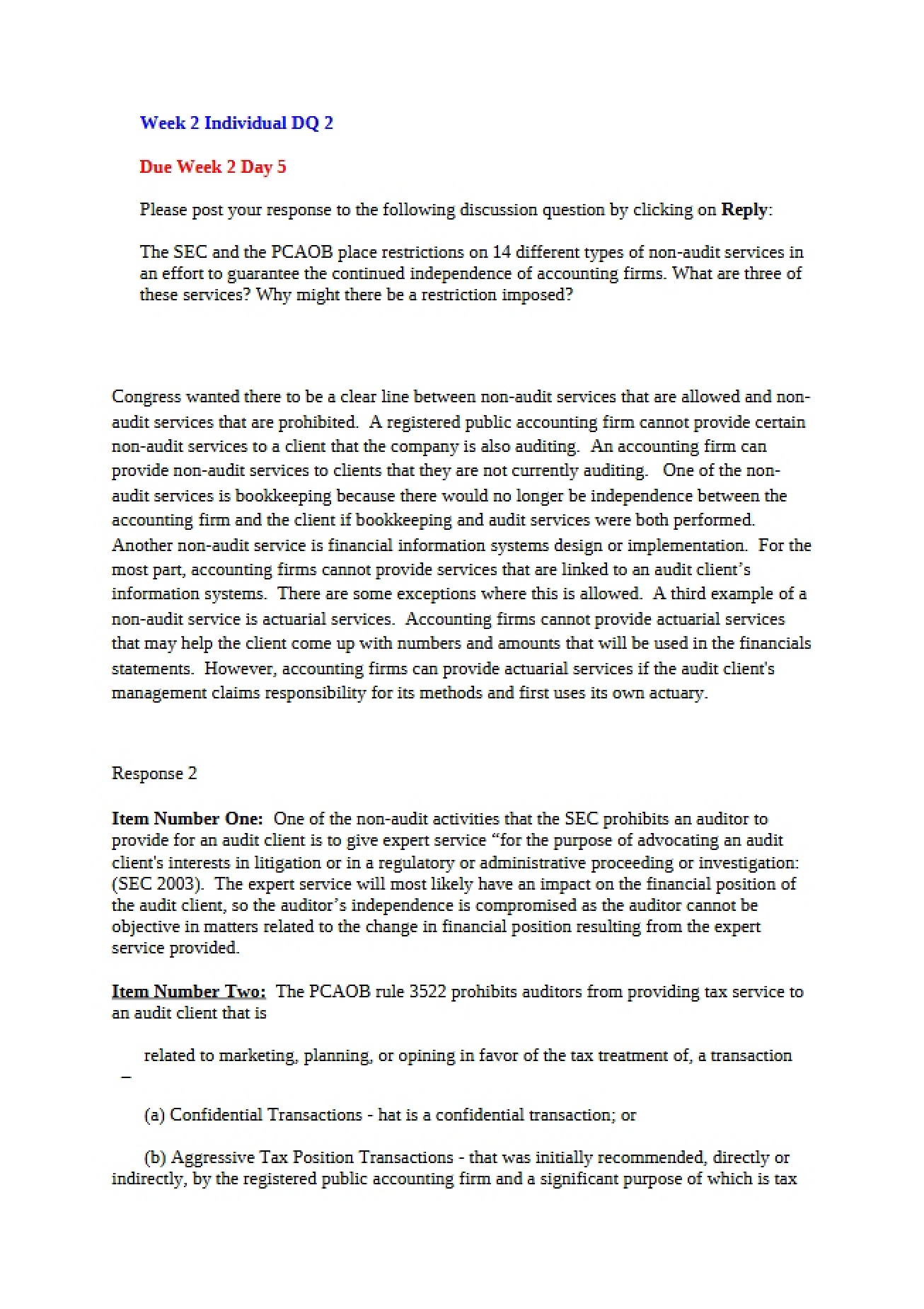 Essay on Accounting Ethics - 2 Pages