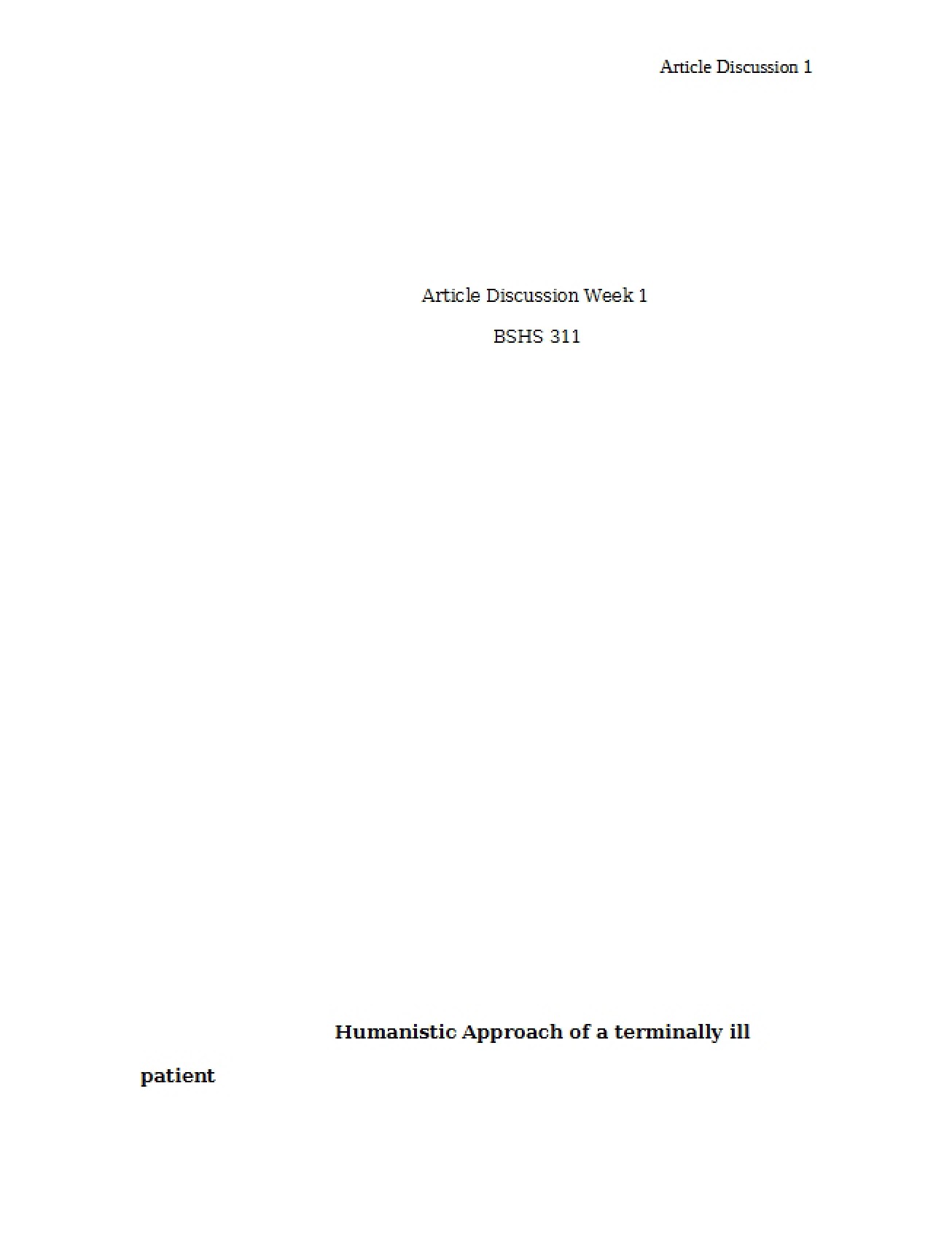 Approach that is Humanistic