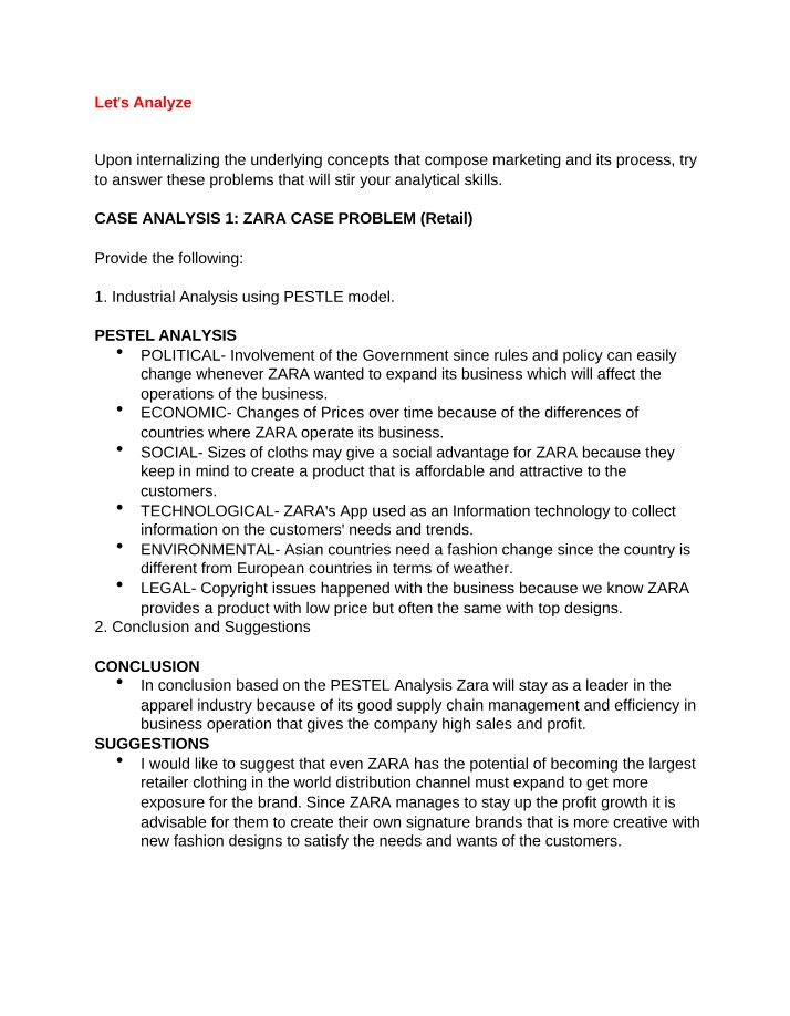 ZARA - A Case Study on Marketing and Business Operations