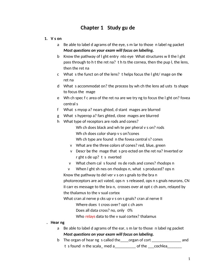 Study Guide for Chapter 15