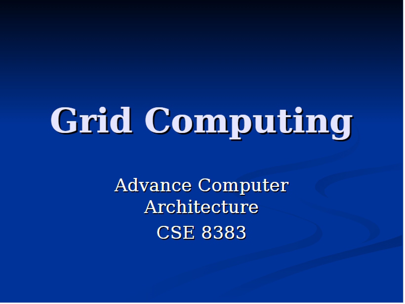 Computing on the Grid