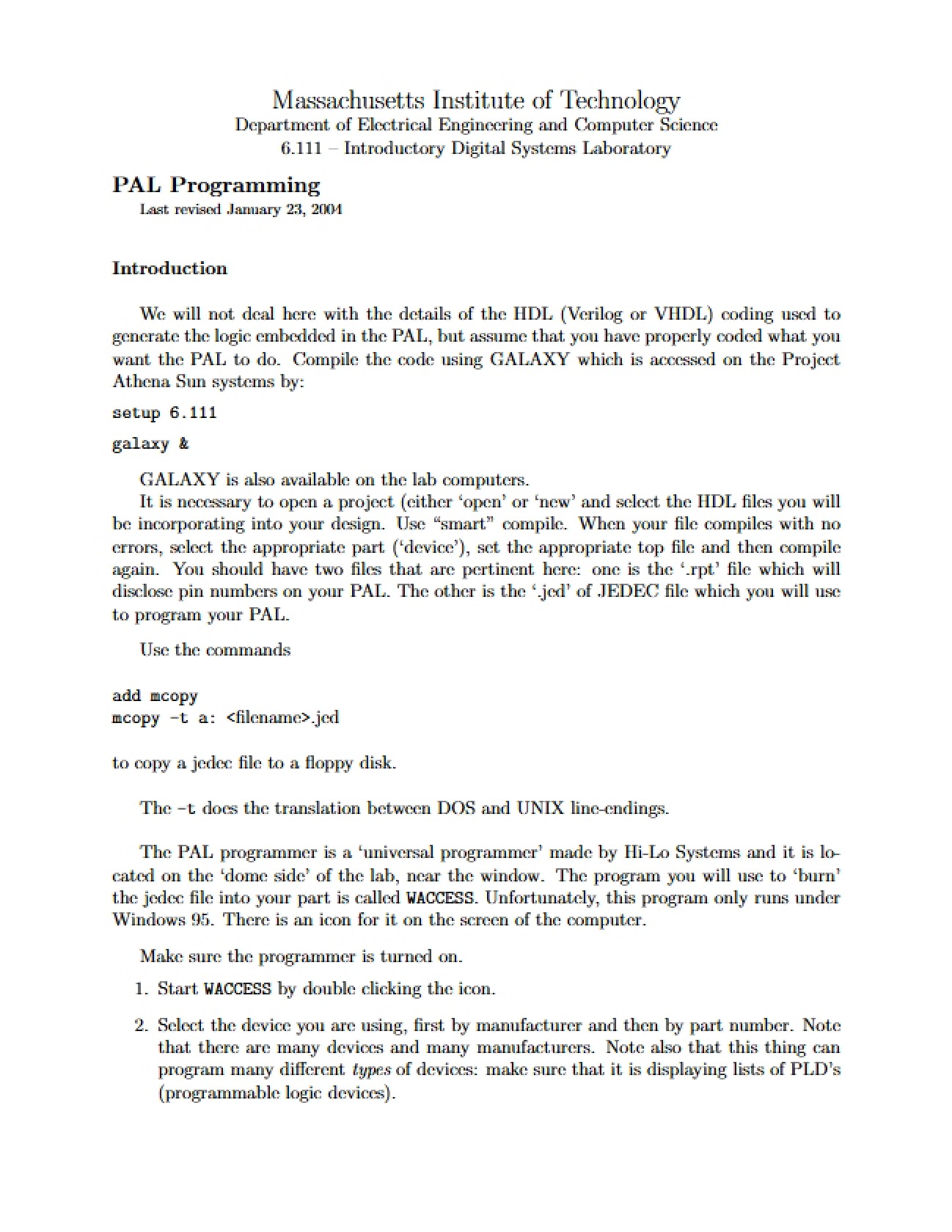 Study Guide for Digital Systems