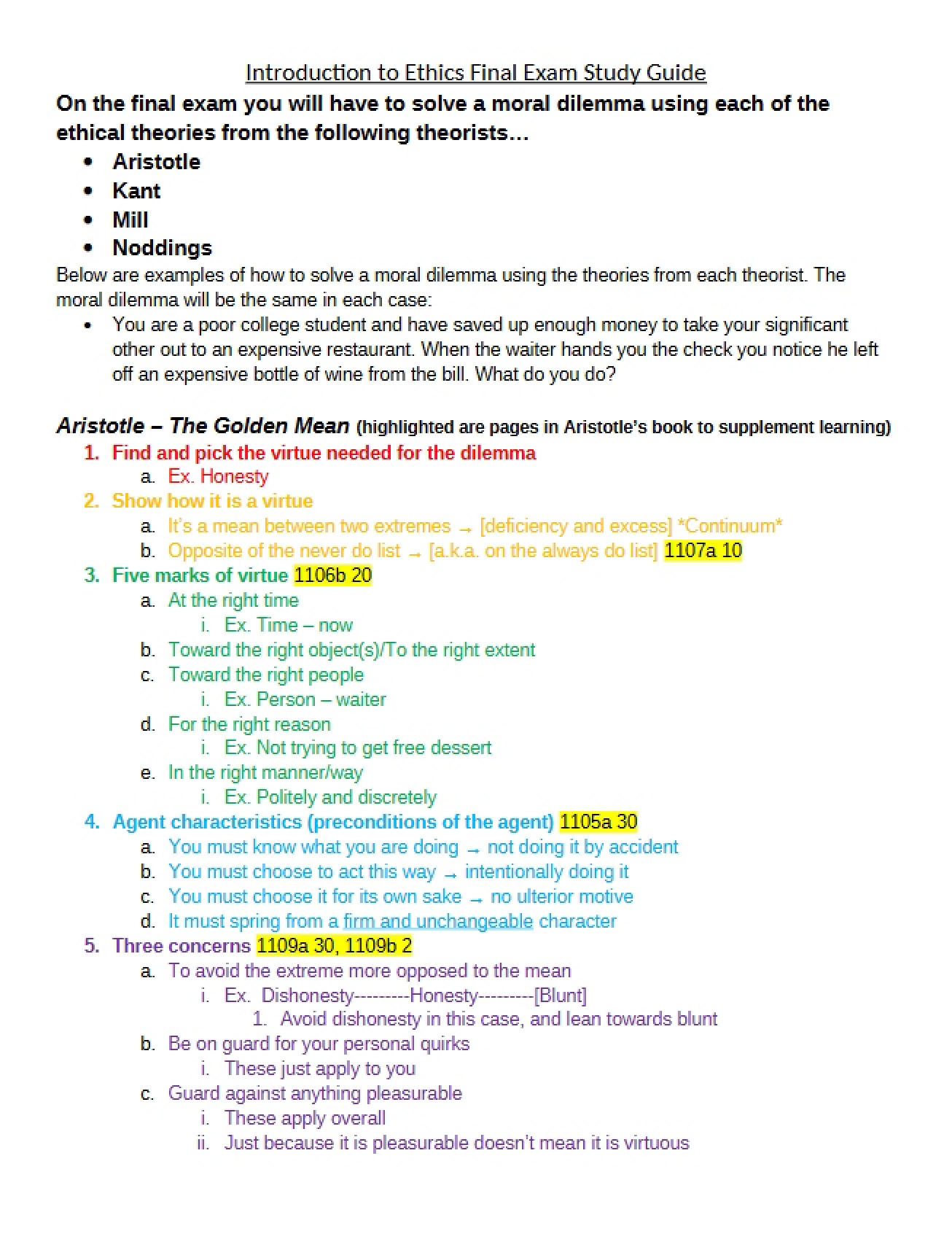 Ethics Introduction Course Materials