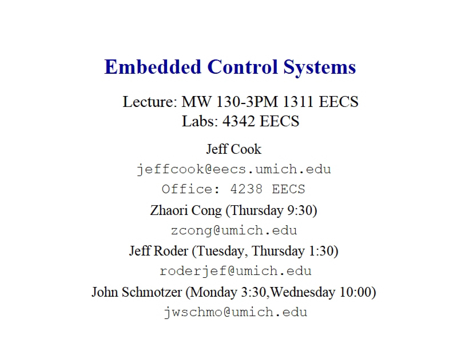 Control Systems Embedded