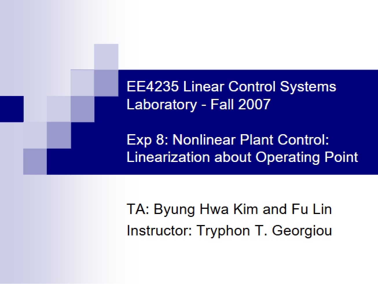 Linear Control System Overview