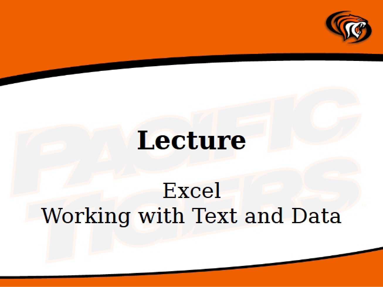 Text and Data in Excel